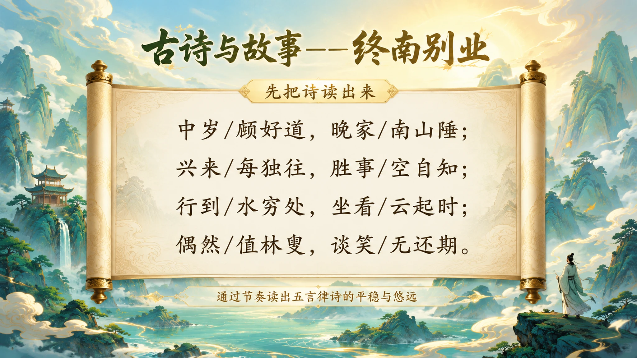 古诗与故事——终南别业【CG风格】2K - 预览图6