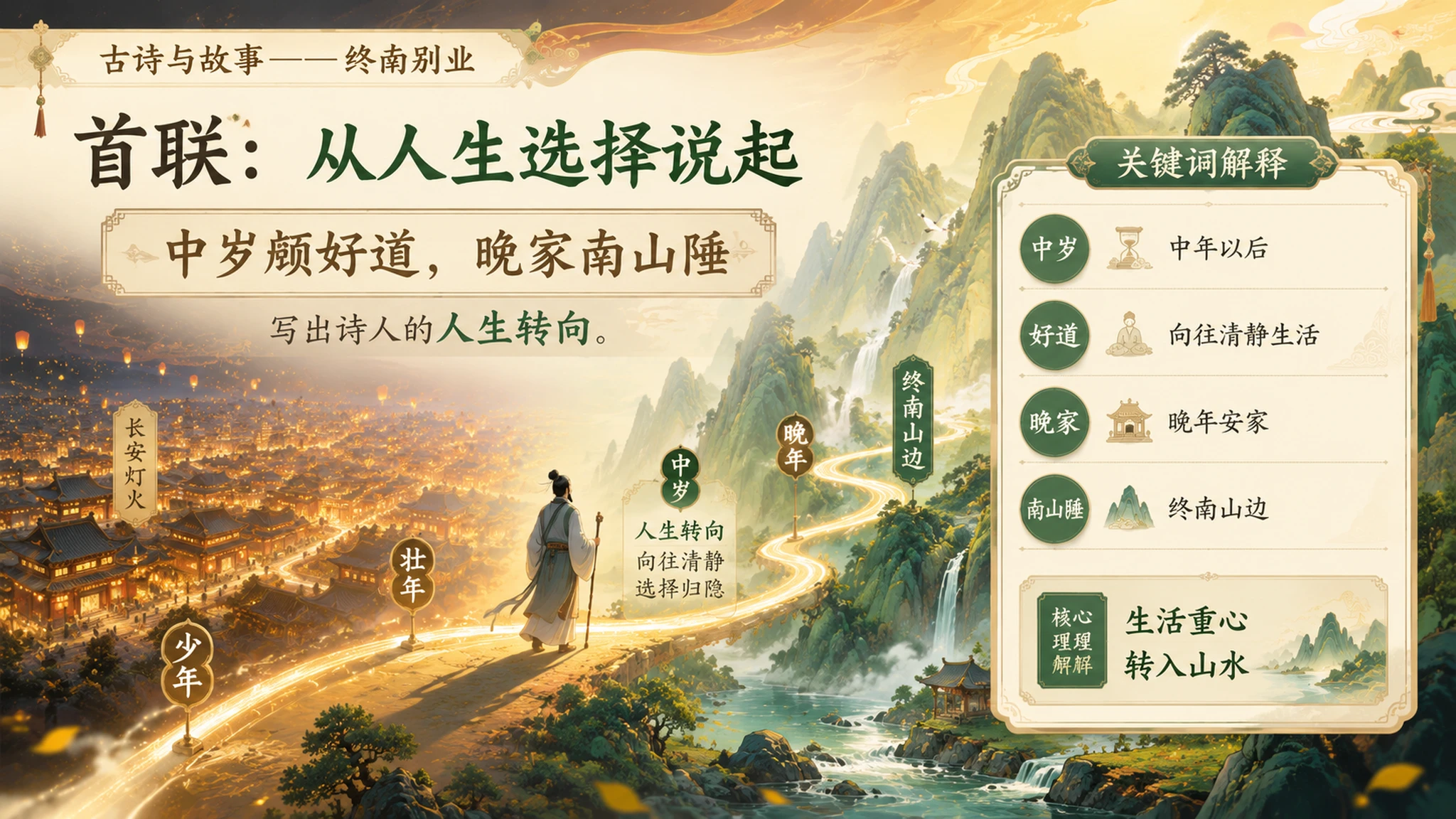 古诗与故事——终南别业【CG风格】2K - 预览图7