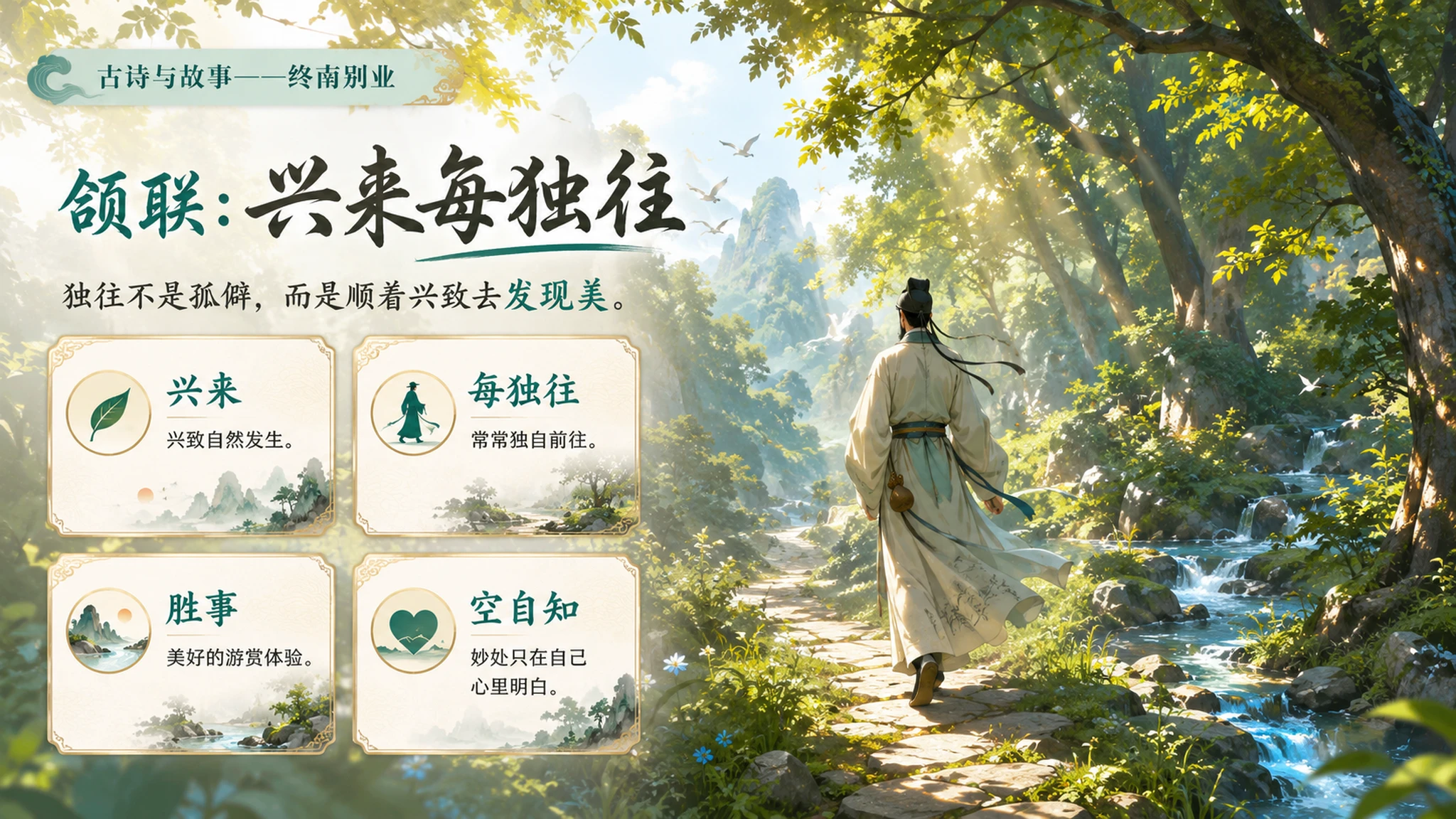 古诗与故事——终南别业【CG风格】2K - 预览图9