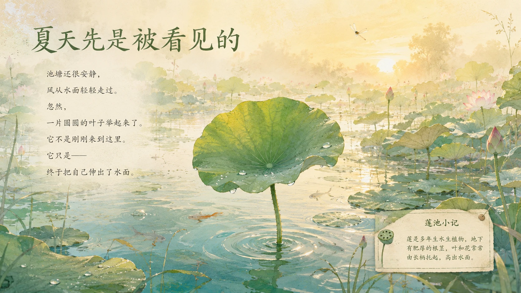 一生·莲｜自然绘本风生命故事PPT - 预览图1