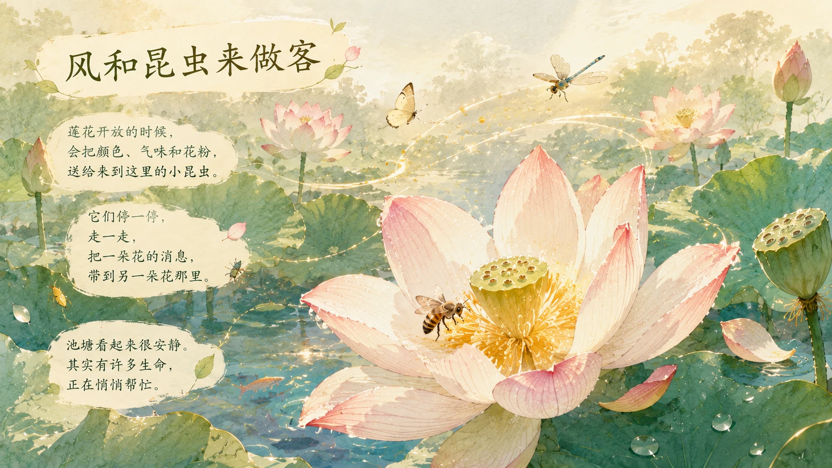 一生·莲｜自然绘本风生命故事PPT - 预览图11