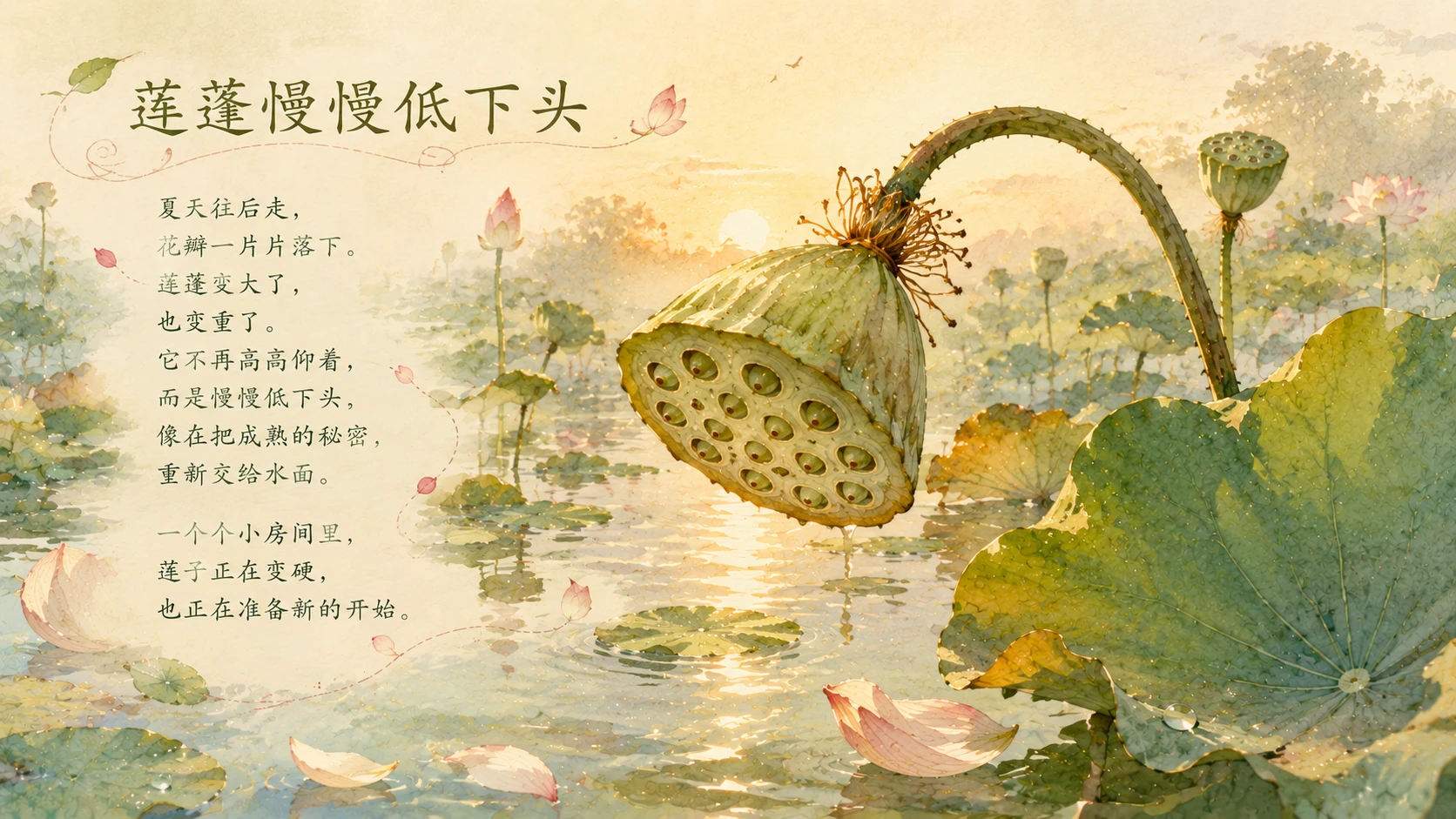 一生·莲｜自然绘本风生命故事PPT - 预览图12
