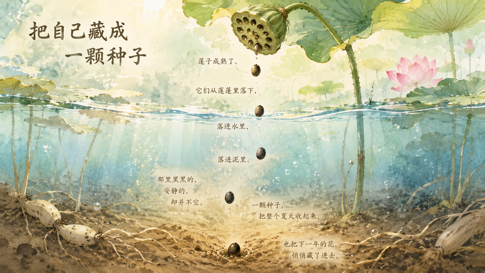 一生·莲｜自然绘本风生命故事PPT - 预览图13