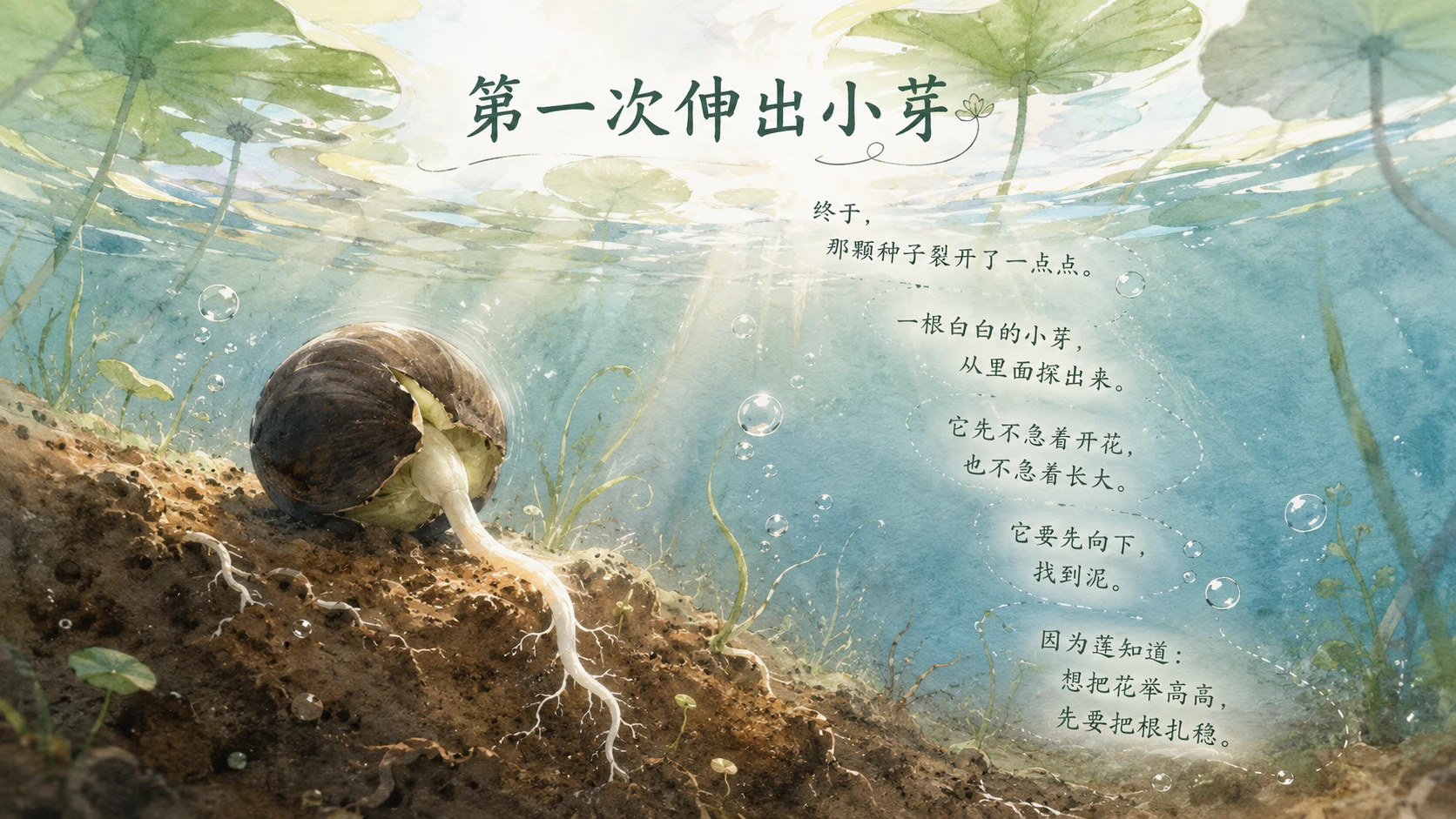 一生·莲｜自然绘本风生命故事PPT - 预览图4