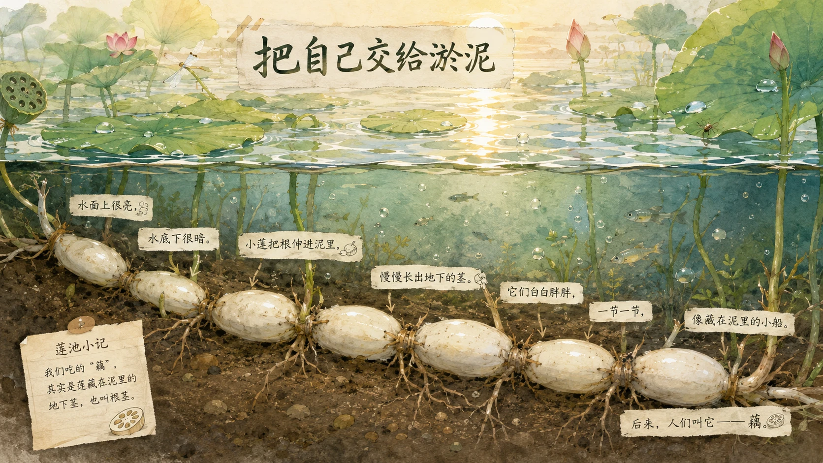 一生·莲｜自然绘本风生命故事PPT - 预览图5