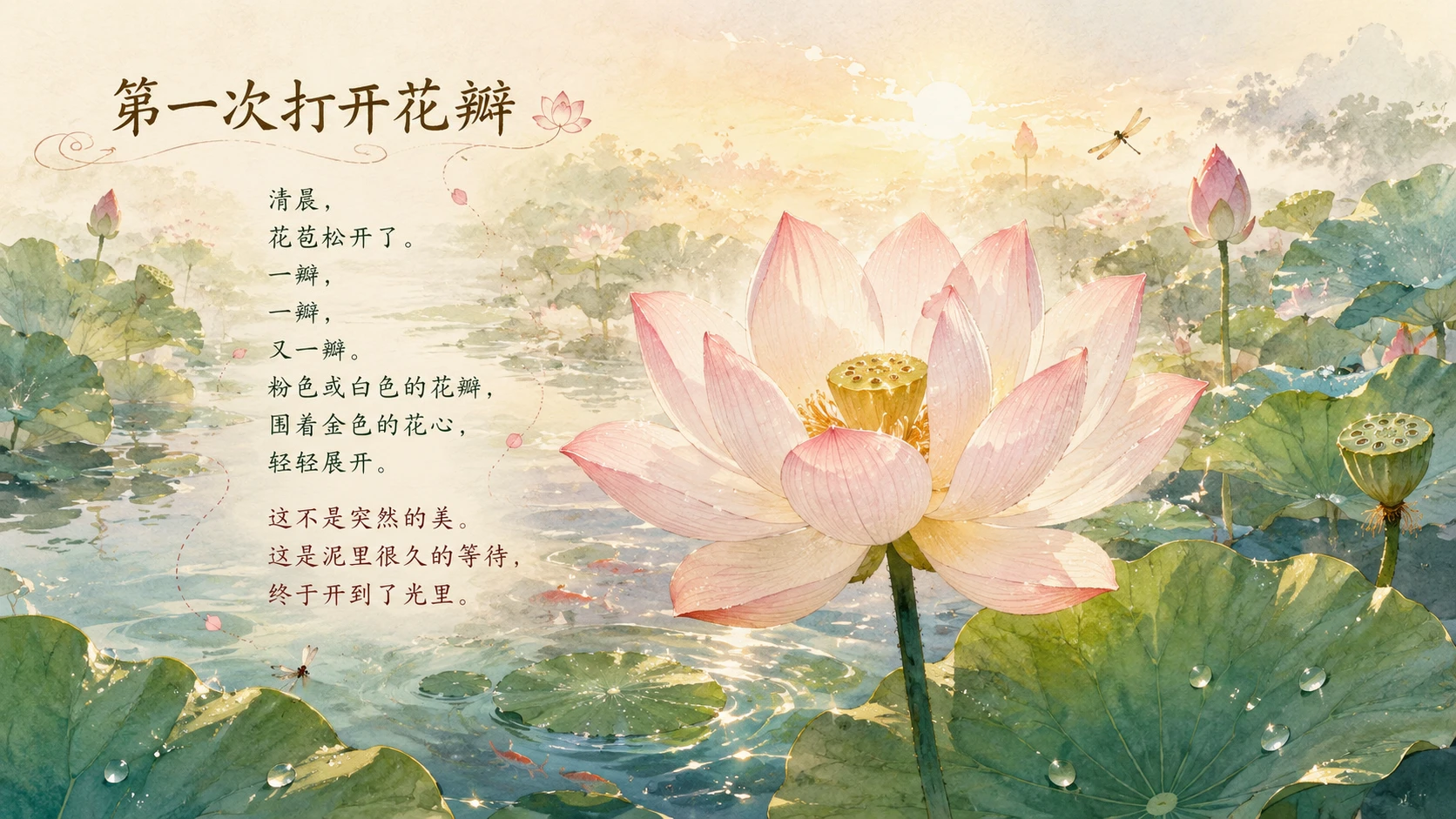 一生·莲｜自然绘本风生命故事PPT - 预览图9