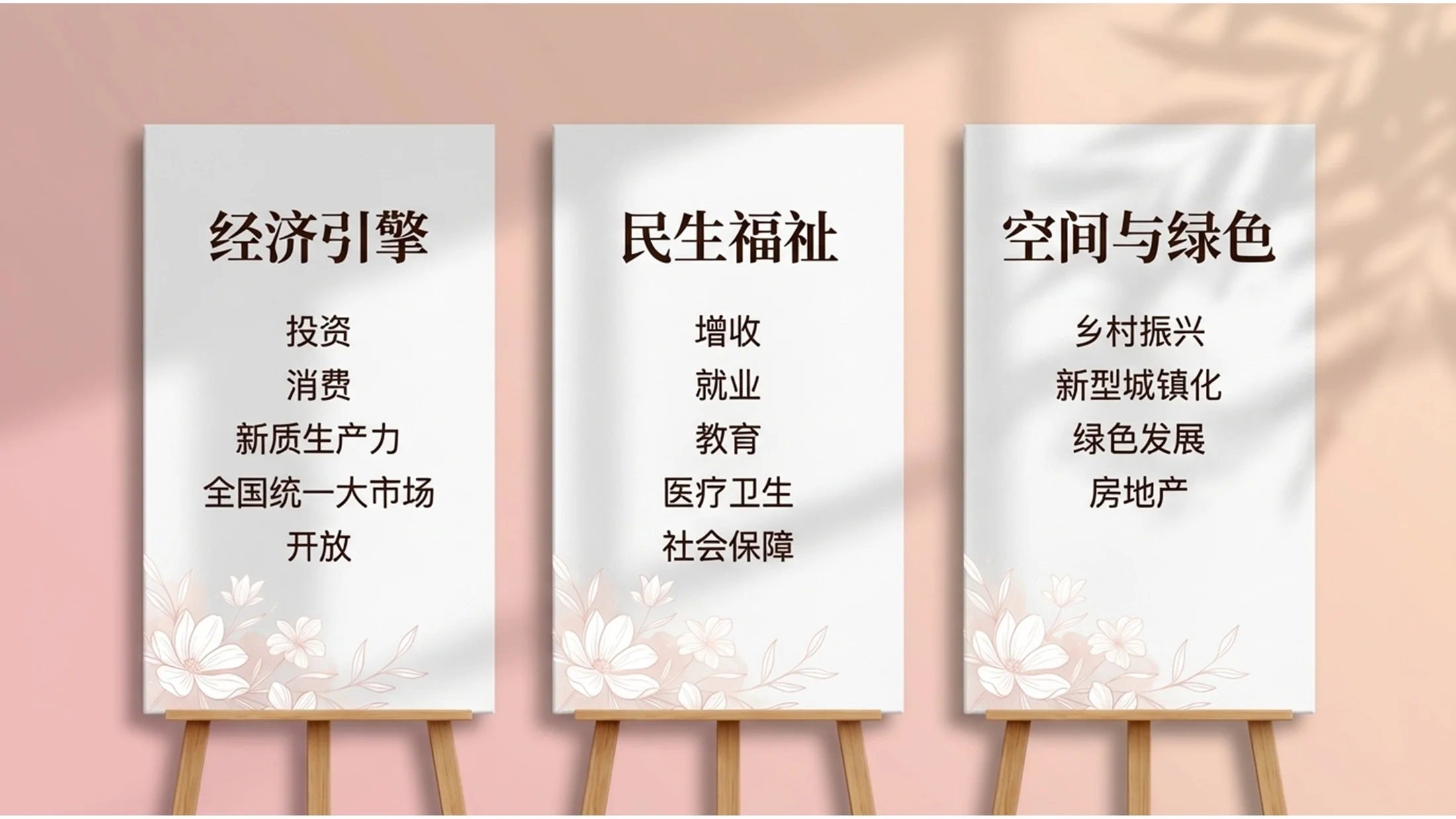 粉色温馨长阴影桃花政府工作报告PPT - 预览图6
