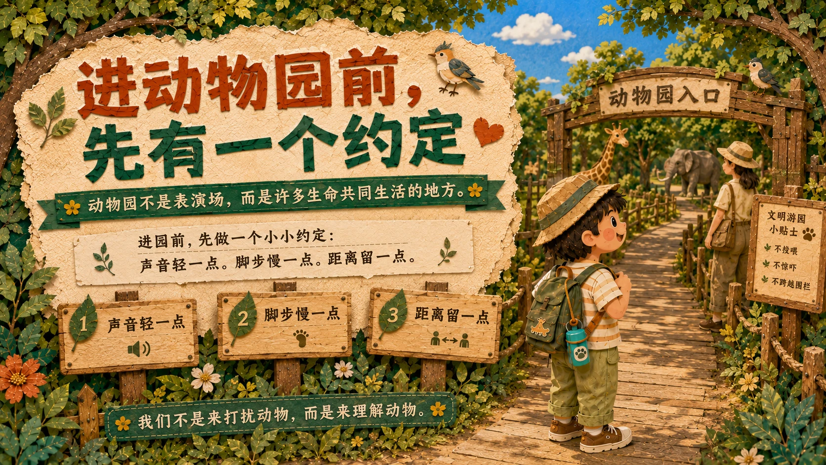 不打扰，是最好的喜欢｜动物园文明参观指南 PPT - 预览图1