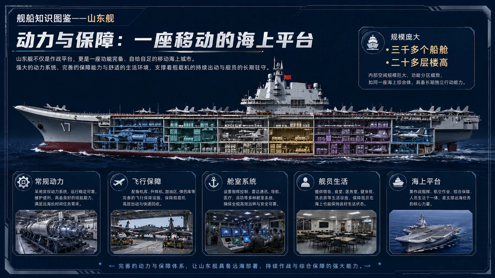 万物知识图鉴系列作品PPT——山东舰【4K】 - 预览图5