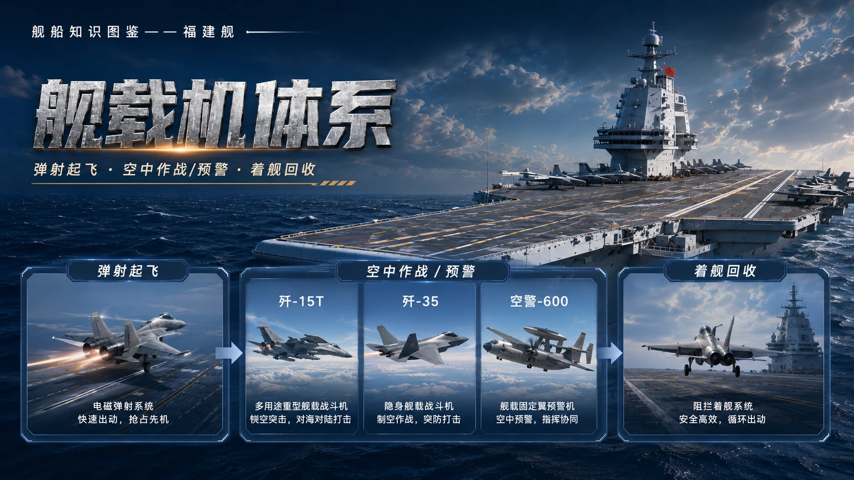 万物知识图鉴系列作品PPT——福建舰【4K】 - 预览图6