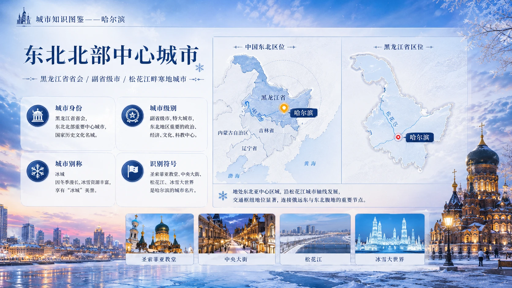 万物知识图鉴系列作品PPT——哈尔滨【4K】 - 预览图1