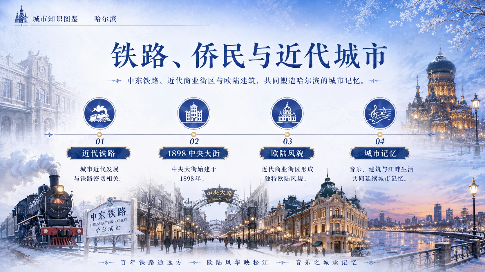 万物知识图鉴系列作品PPT——哈尔滨【4K】 - 预览图3