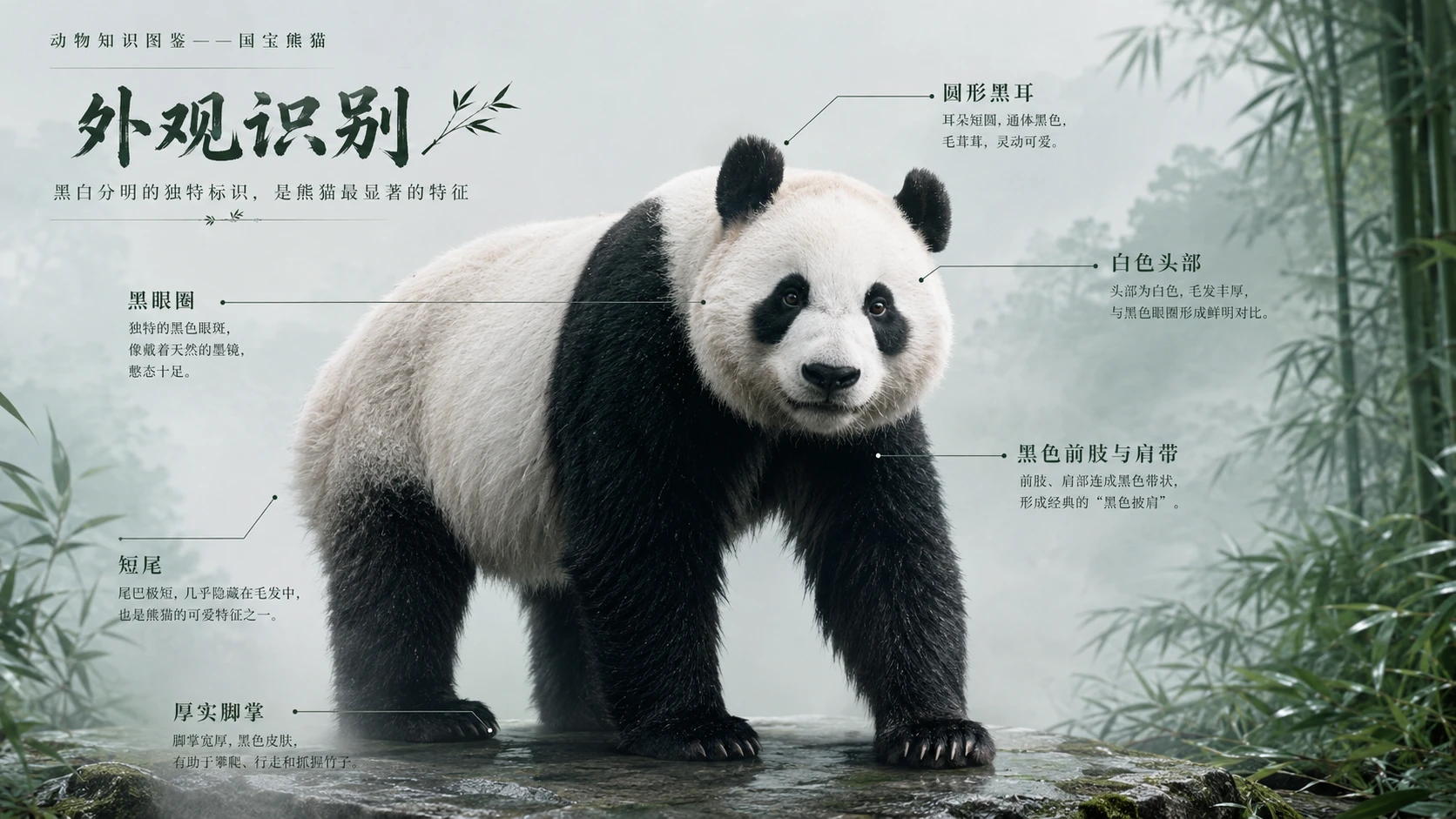 万物知识图鉴系列作品PPT——国宝熊猫【4K】 - 预览图2