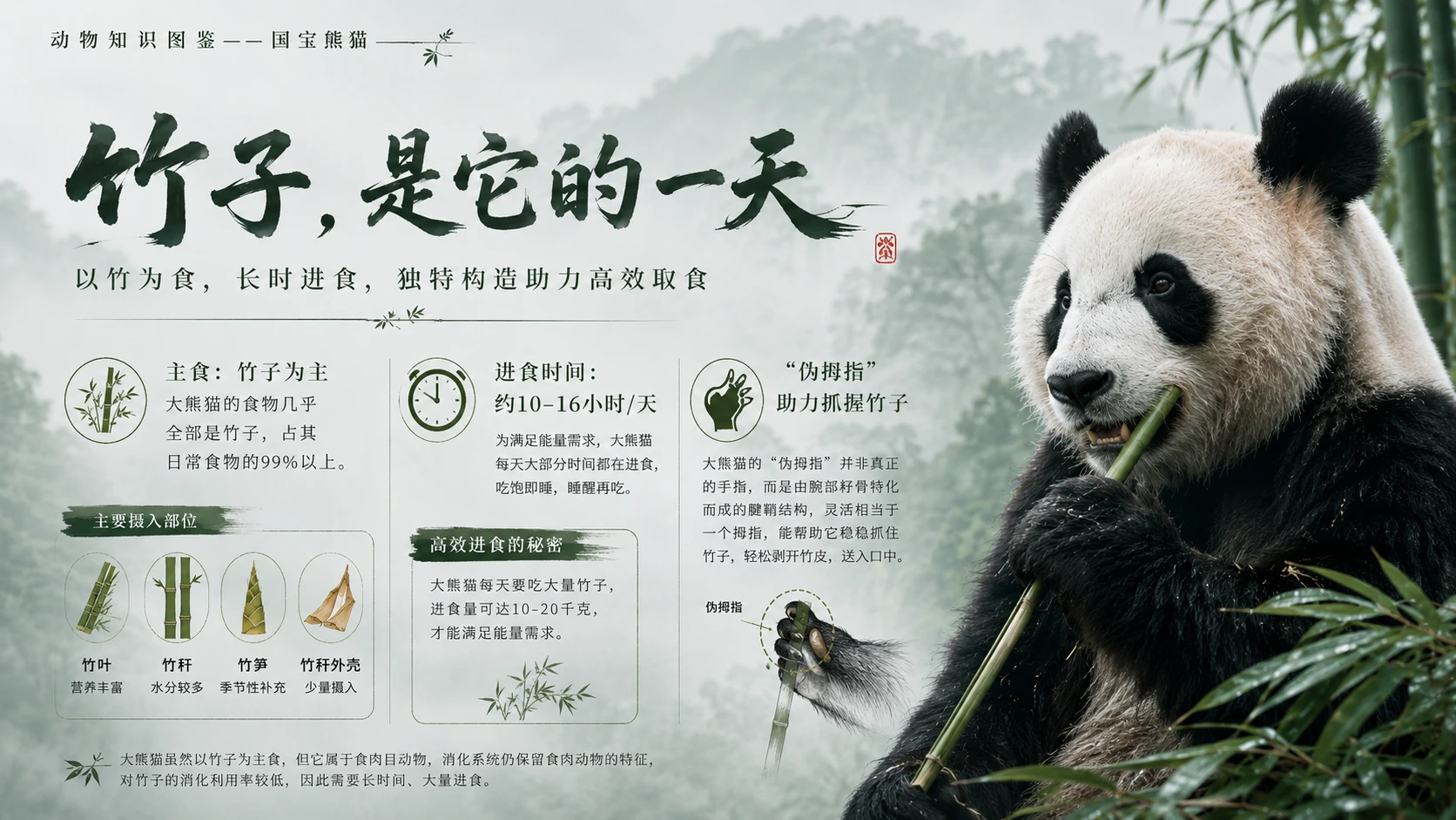 万物知识图鉴系列作品PPT——国宝熊猫【4K】 - 预览图3