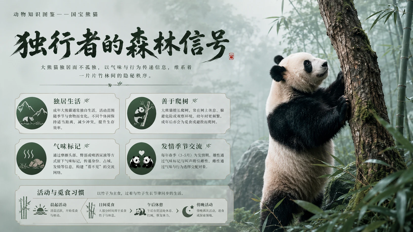 万物知识图鉴系列作品PPT——国宝熊猫【4K】 - 预览图5