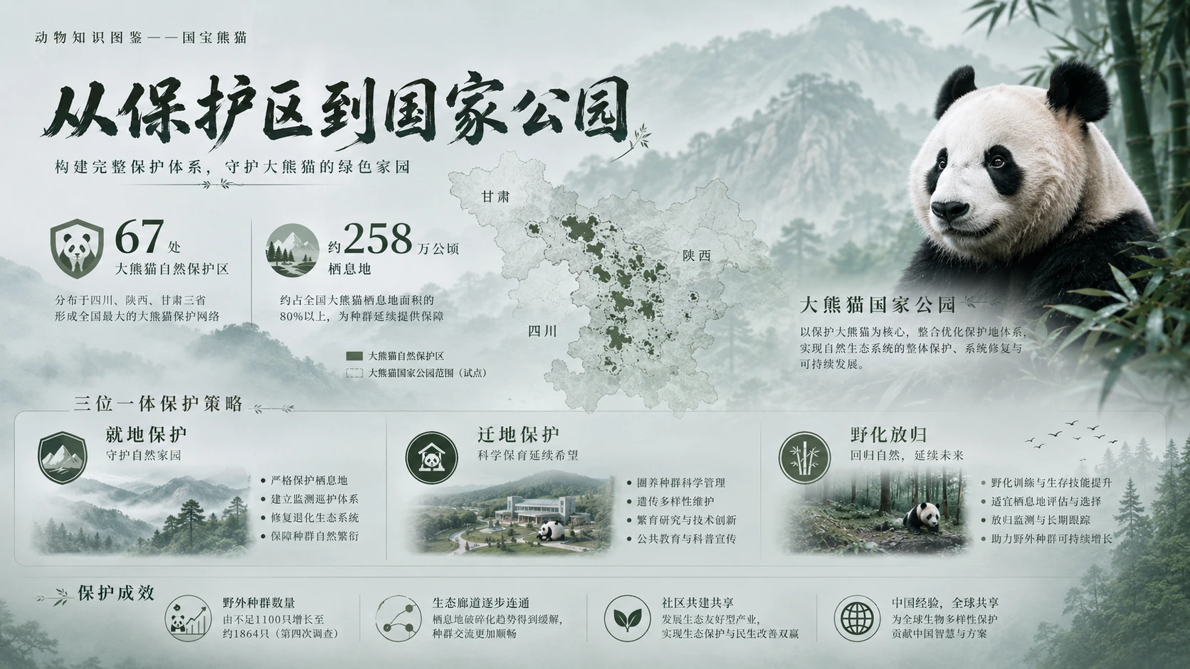 万物知识图鉴系列作品PPT——国宝熊猫【4K】 - 预览图7