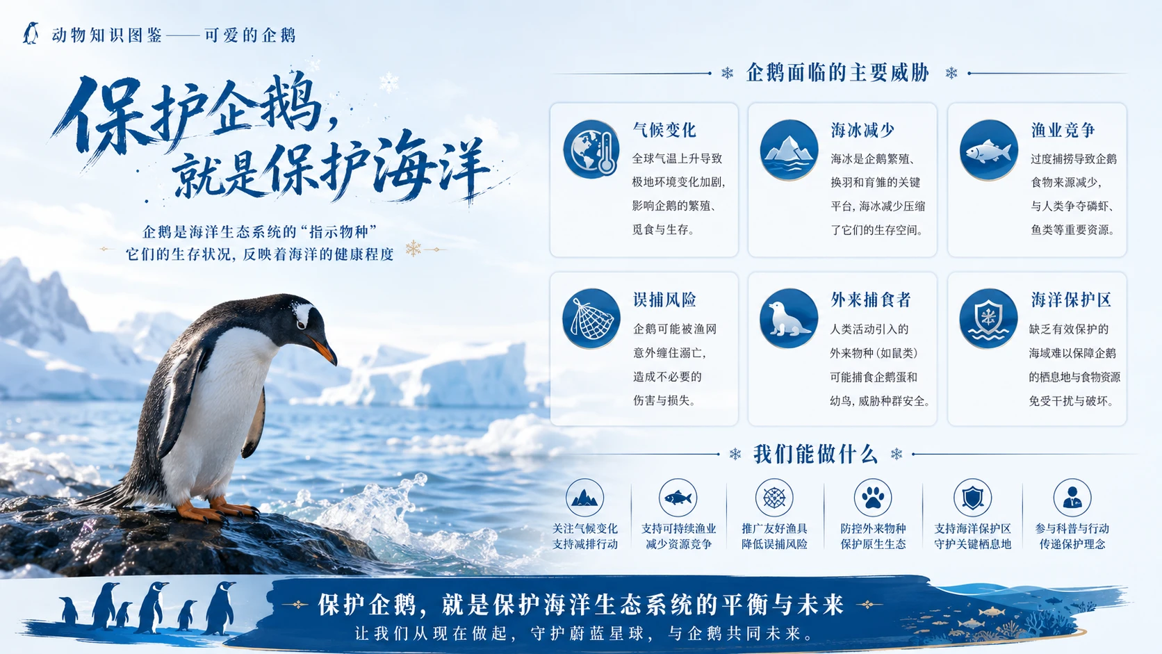 万物知识图鉴系列作品PPT——可爱的企鹅【4K】 - 预览图8