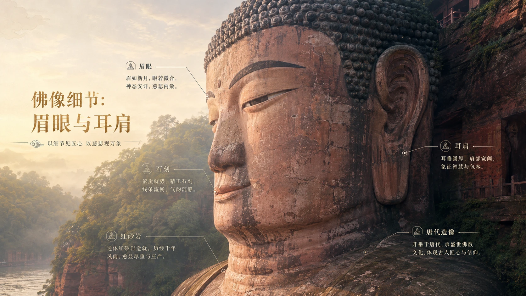 万物知识图鉴系列作品PPT——乐山大佛【4K】 - 预览图4