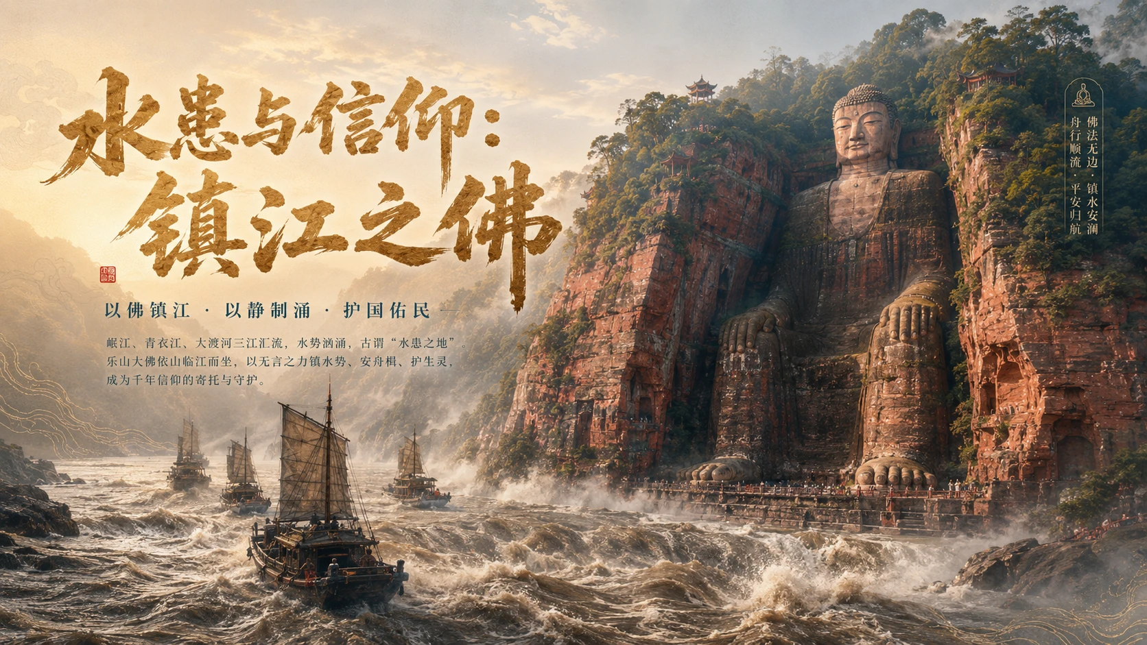 万物知识图鉴系列作品PPT——乐山大佛【4K】 - 预览图5