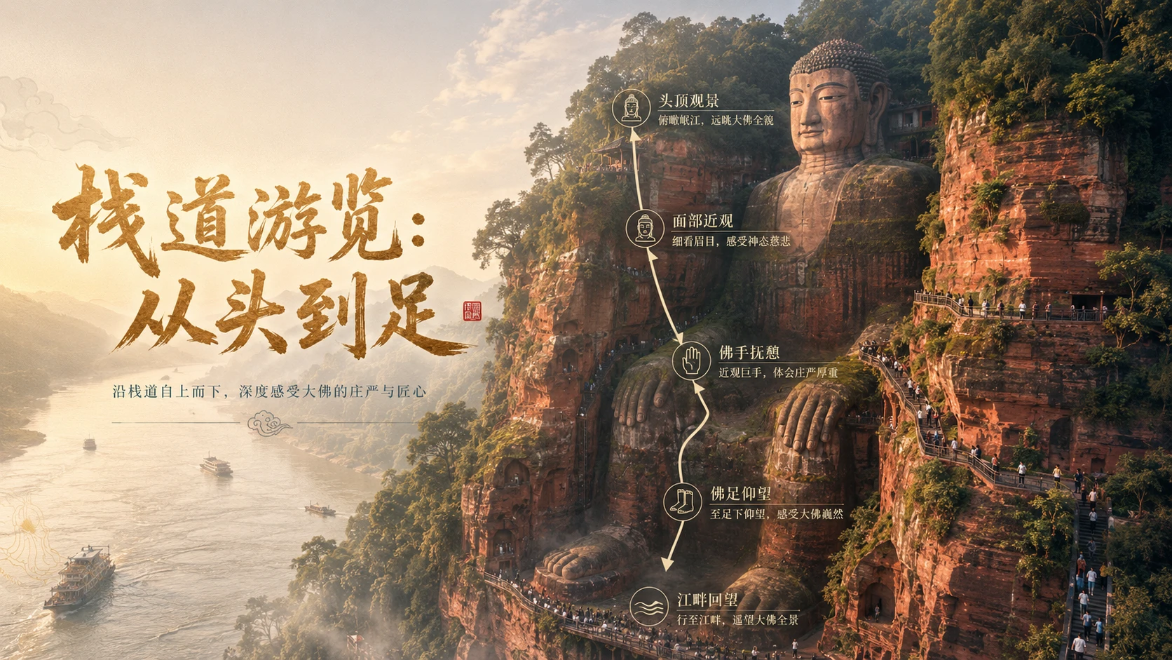 万物知识图鉴系列作品PPT——乐山大佛【4K】 - 预览图6