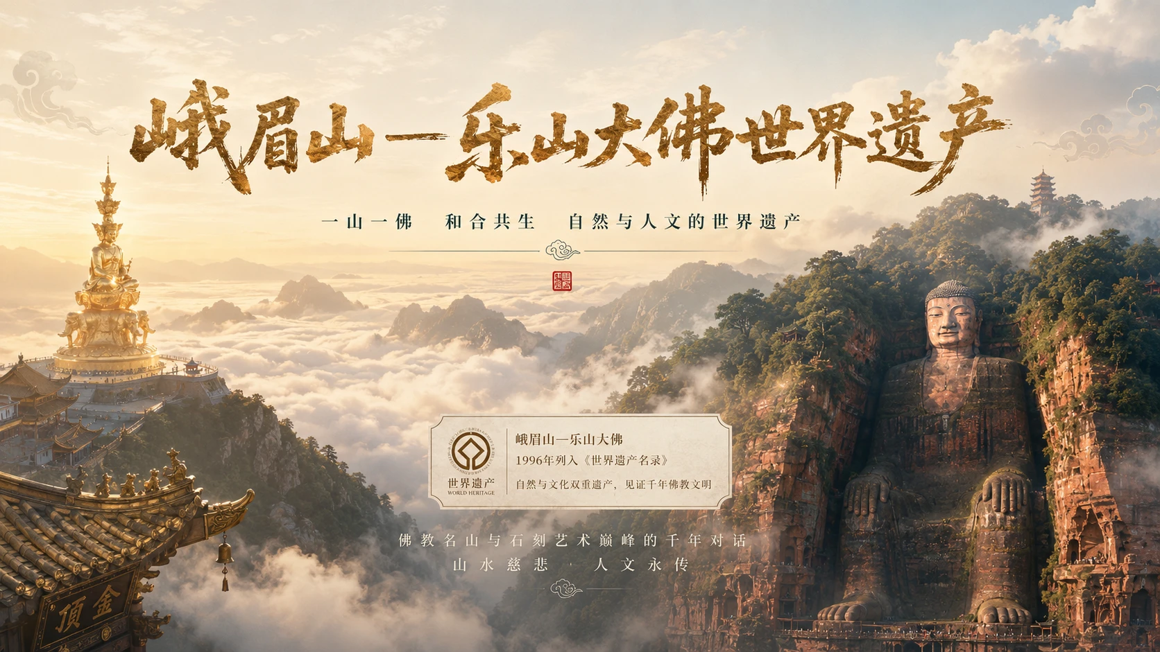 万物知识图鉴系列作品PPT——乐山大佛【4K】 - 预览图7
