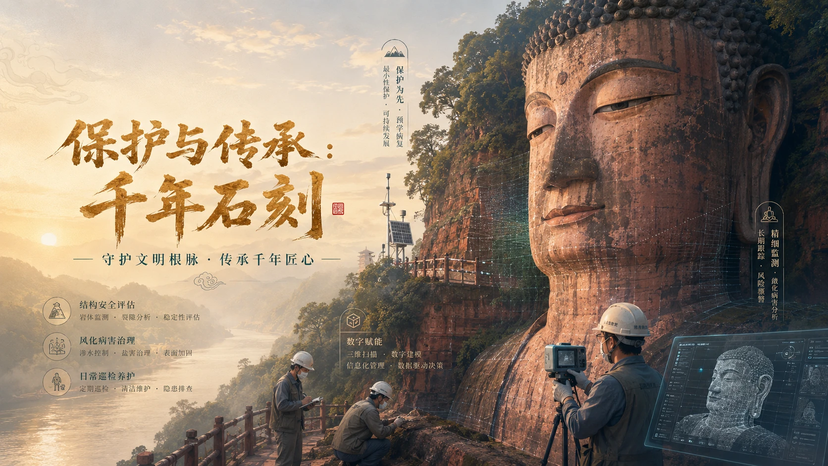 万物知识图鉴系列作品PPT——乐山大佛【4K】 - 预览图8