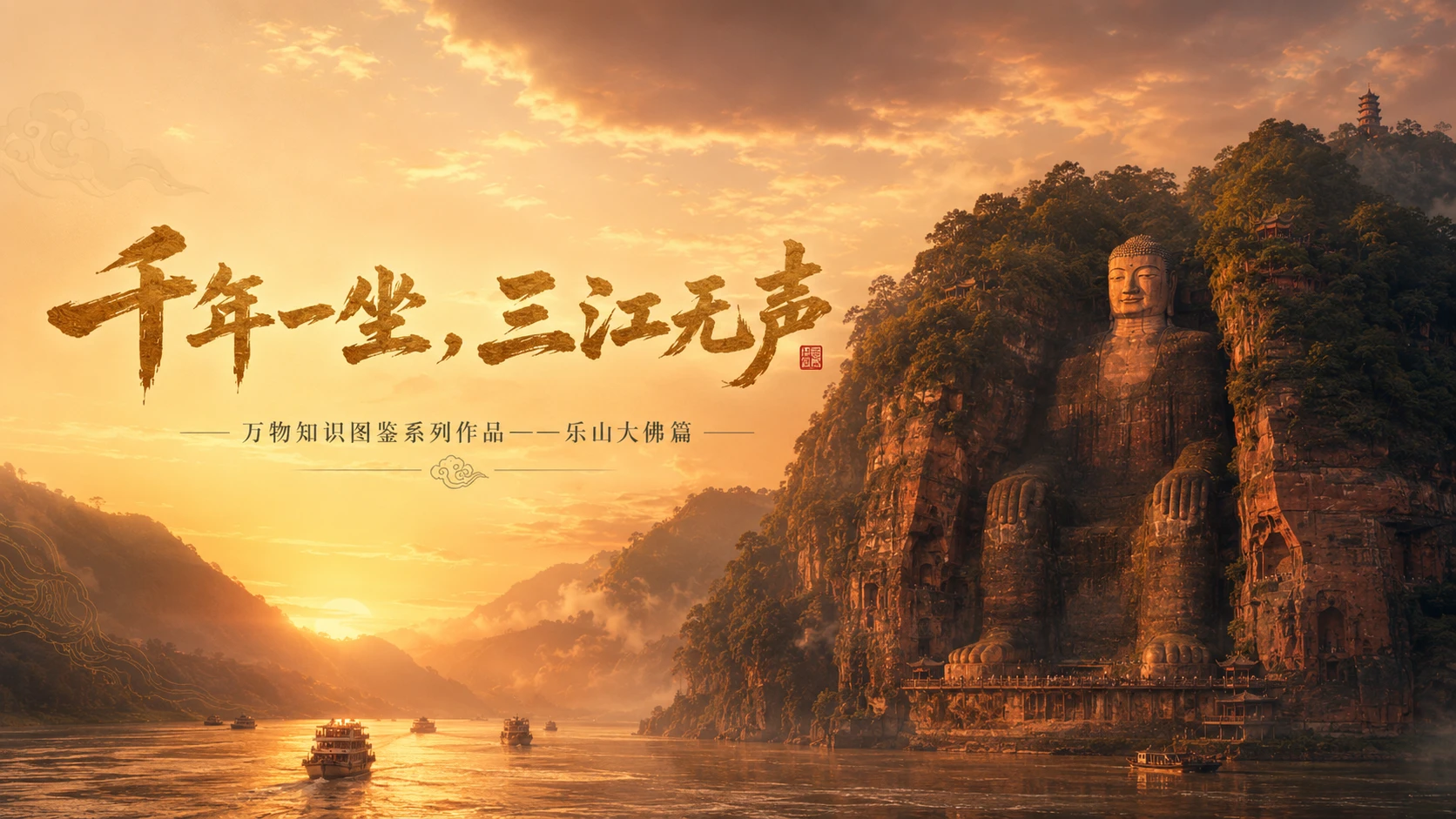 万物知识图鉴系列作品PPT——乐山大佛【4K】 - 预览图9