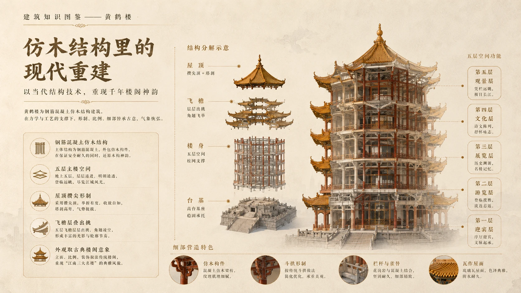 万物知识图鉴系列作品PPT——黄鹤楼【4K】 - 预览图3
