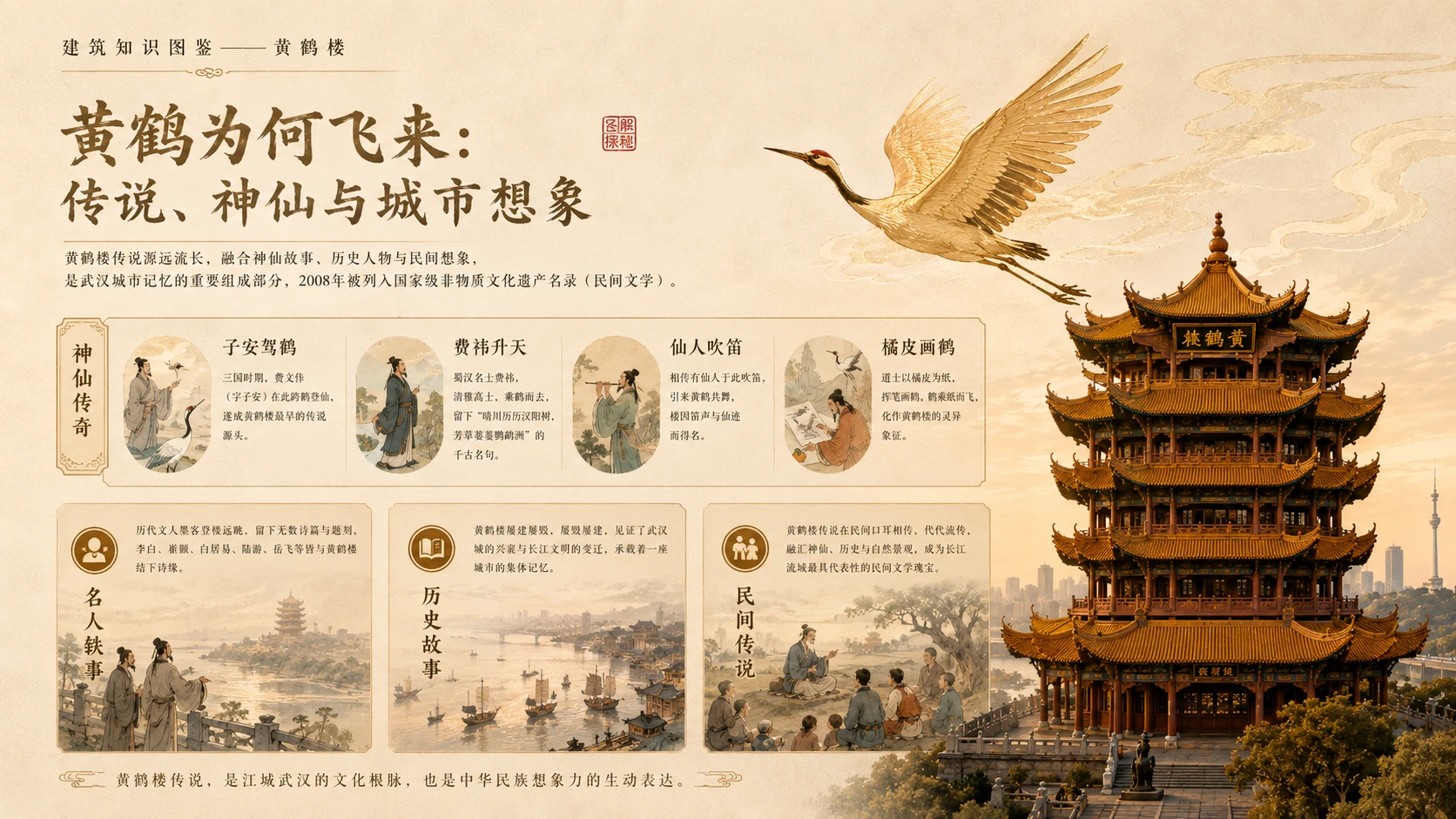 万物知识图鉴系列作品PPT——黄鹤楼【4K】 - 预览图5