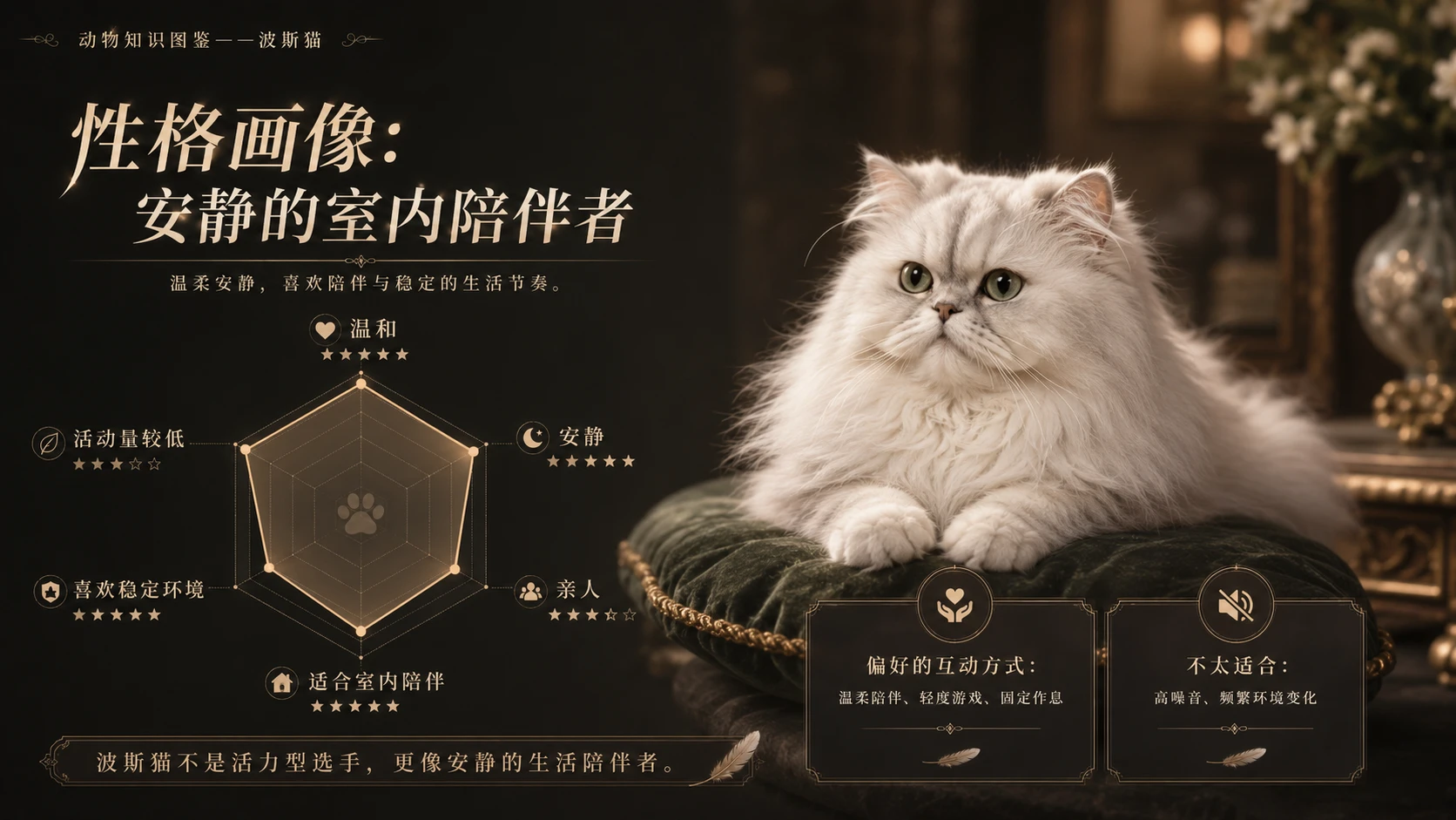 万物知识图鉴系列作品PPT——波斯猫【4K】 - 预览图4
