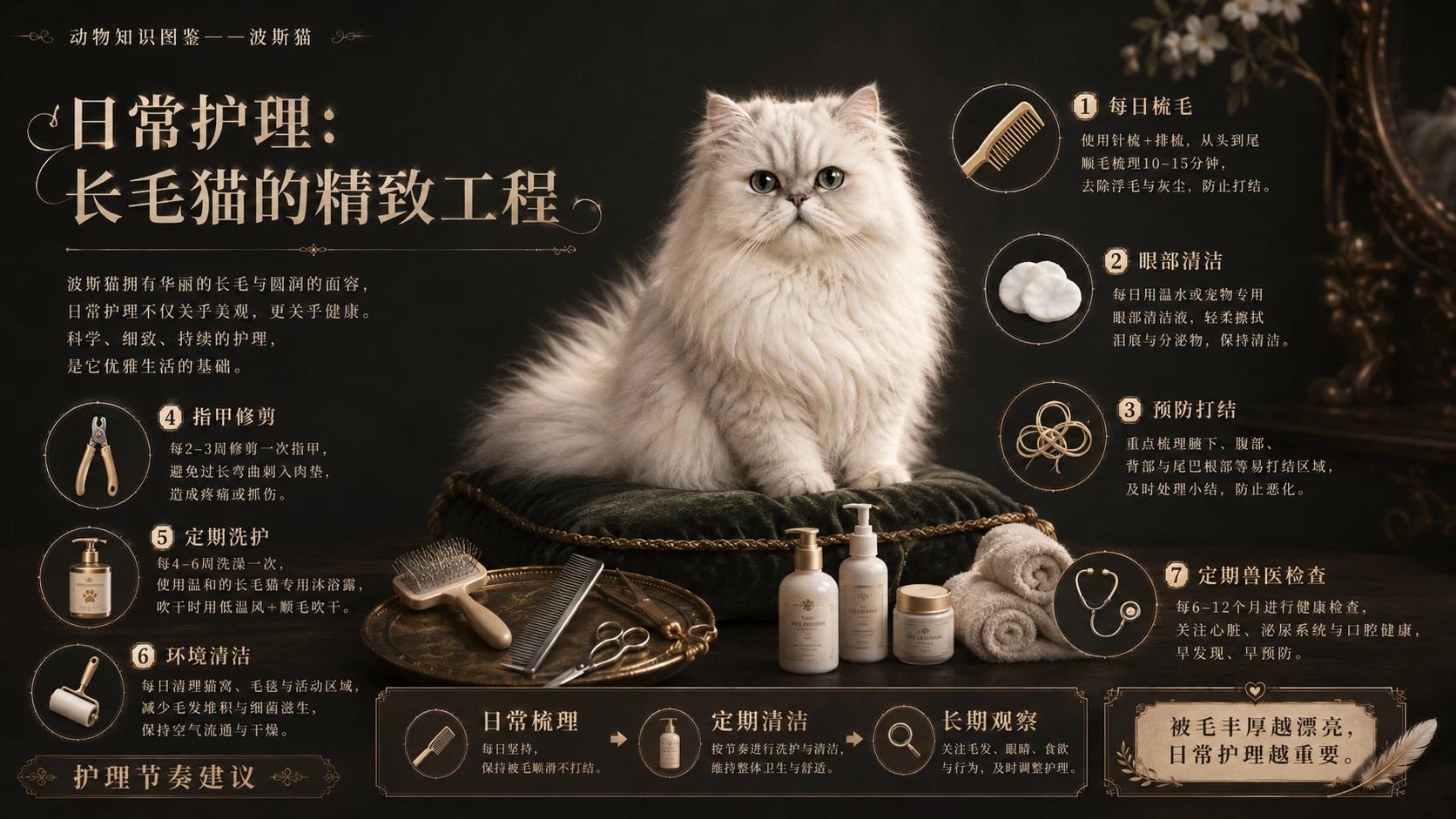 万物知识图鉴系列作品PPT——波斯猫【4K】 - 预览图5