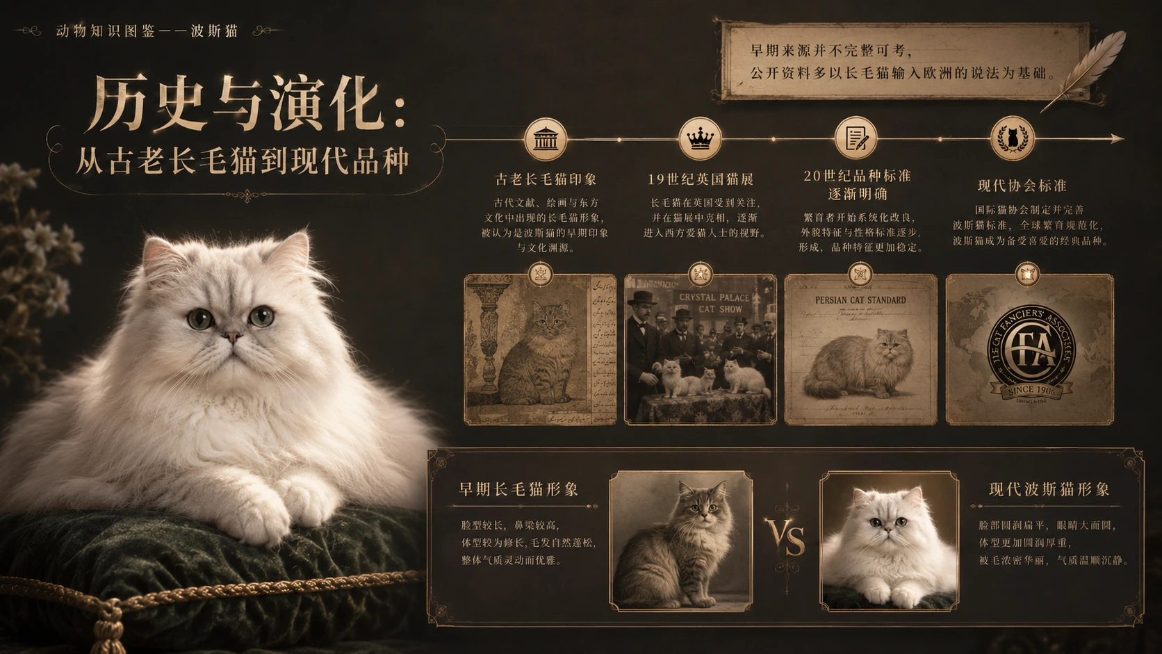万物知识图鉴系列作品PPT——波斯猫【4K】 - 预览图7