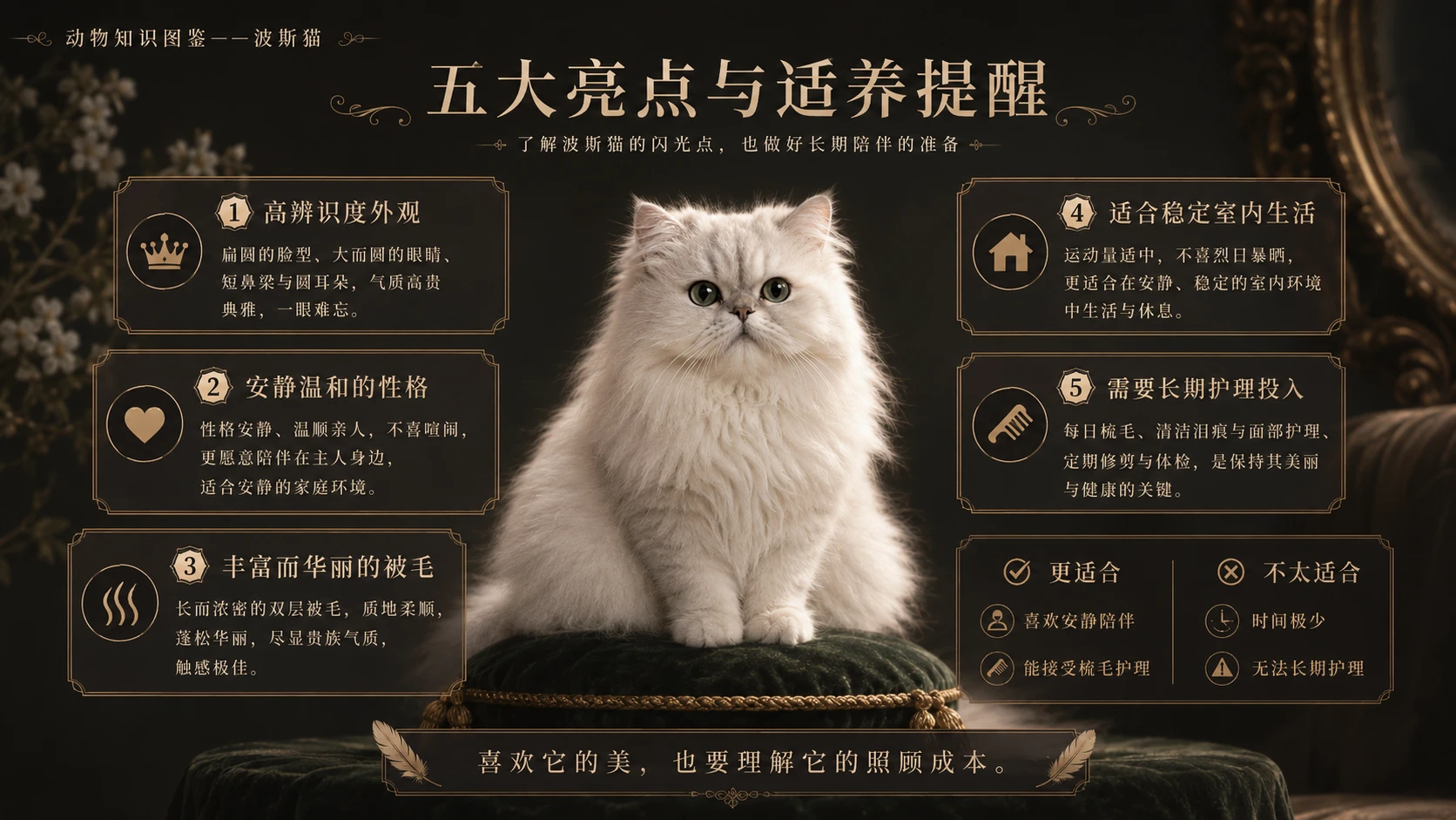 万物知识图鉴系列作品PPT——波斯猫【4K】 - 预览图8