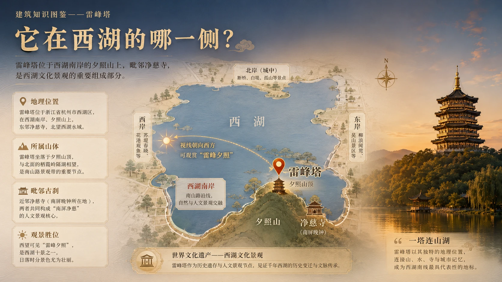 万物知识图鉴系列作品PPT——雷峰塔【4K】 - 预览图1