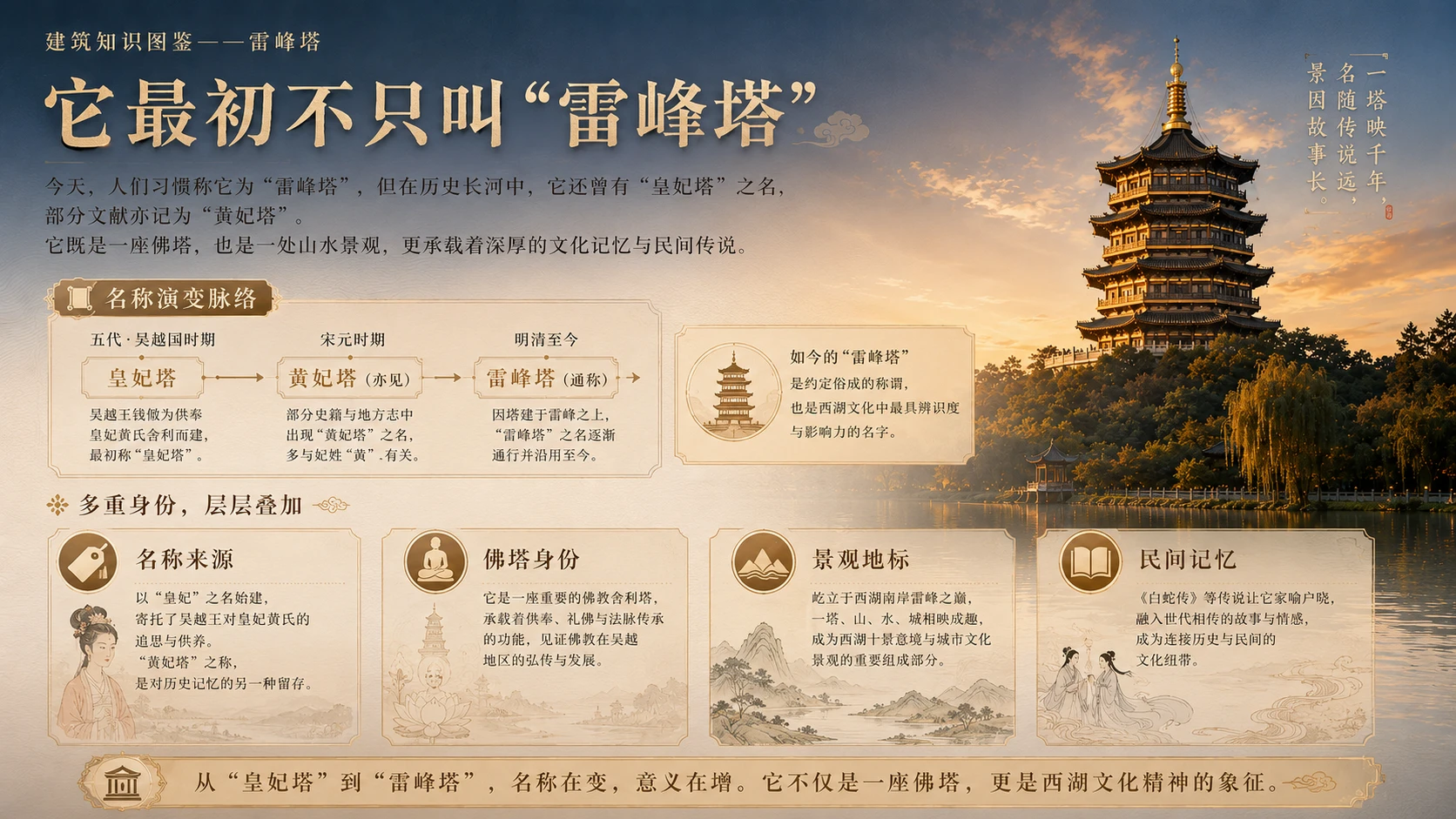 万物知识图鉴系列作品PPT——雷峰塔【4K】 - 预览图2