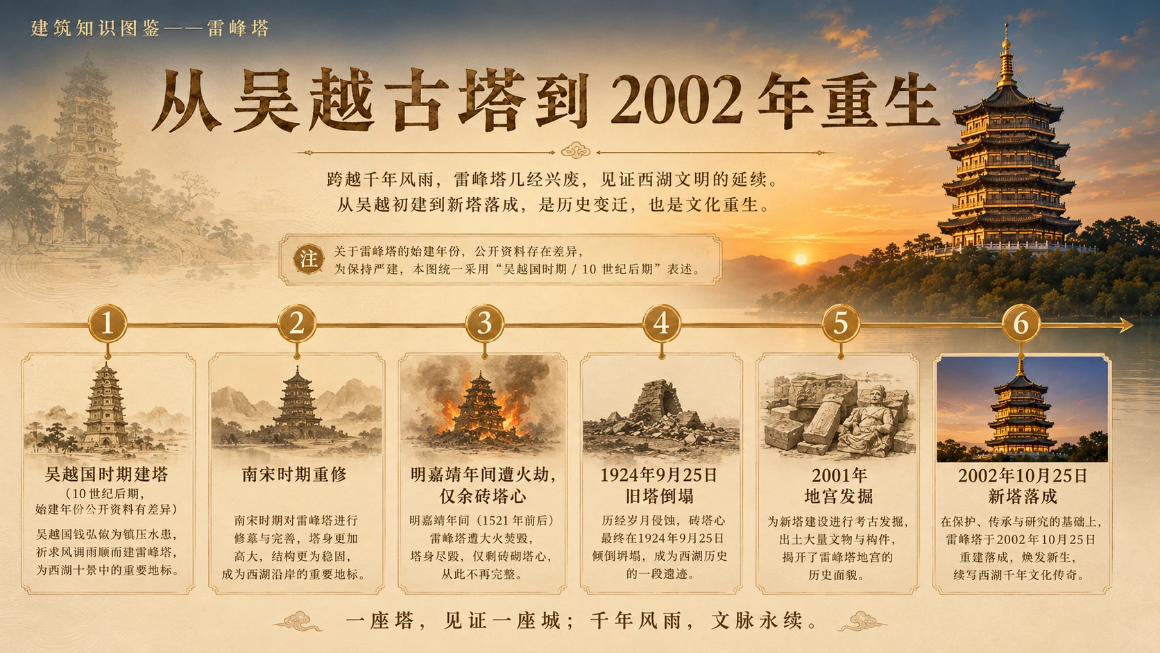 万物知识图鉴系列作品PPT——雷峰塔【4K】 - 预览图3