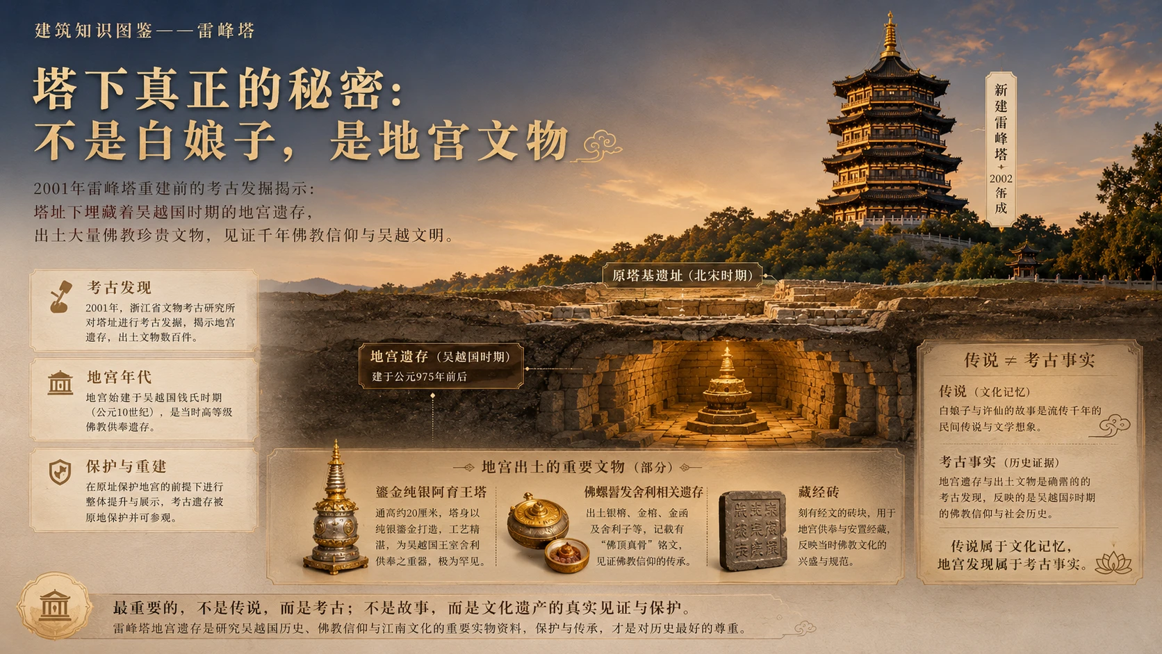 万物知识图鉴系列作品PPT——雷峰塔【4K】 - 预览图5