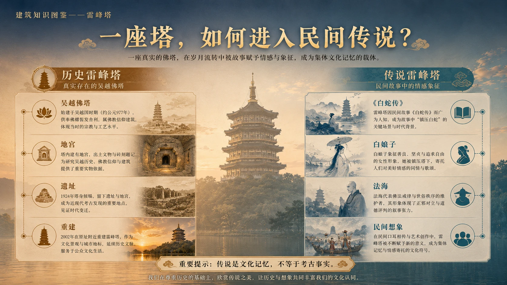 万物知识图鉴系列作品PPT——雷峰塔【4K】 - 预览图7