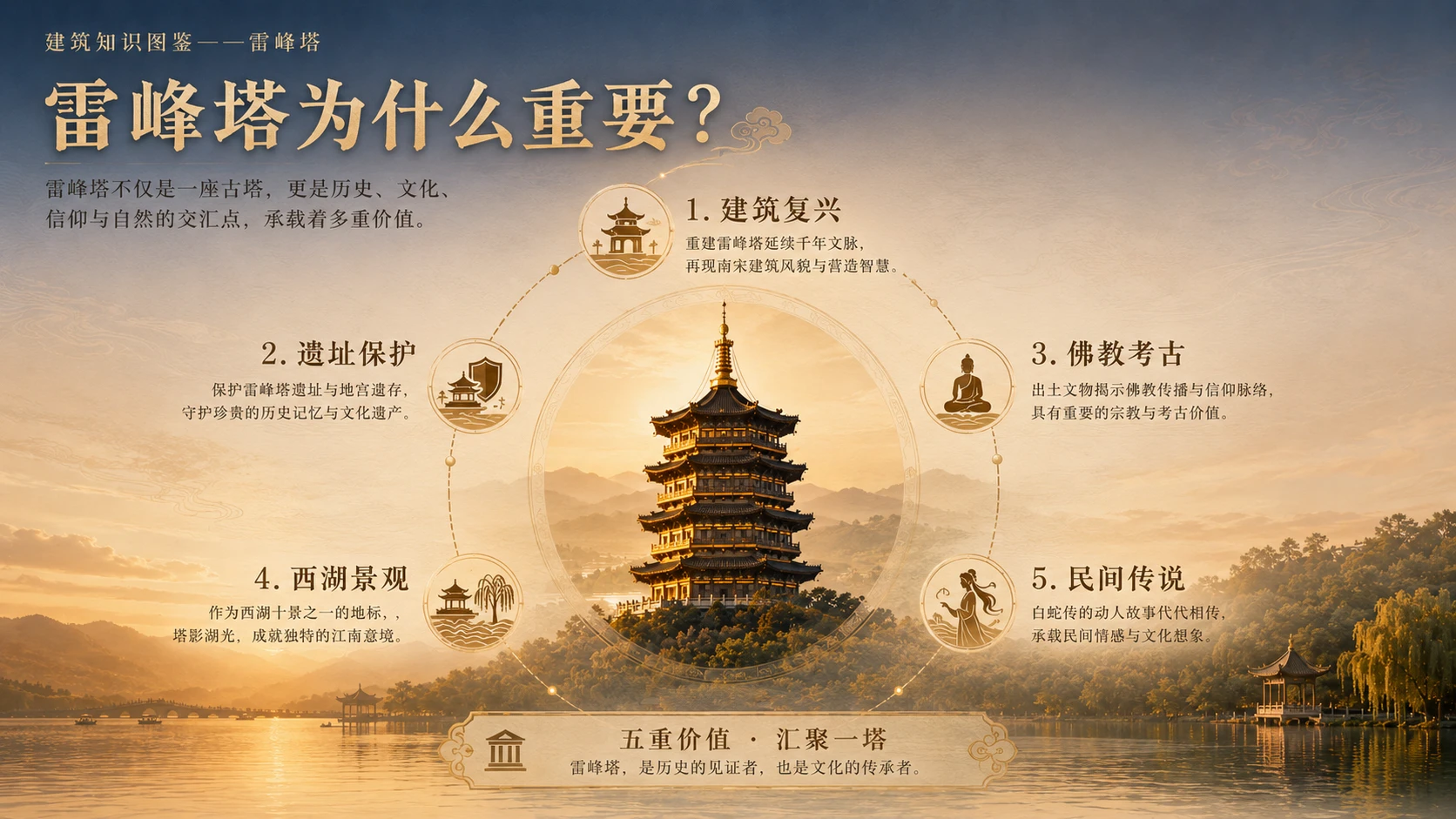 万物知识图鉴系列作品PPT——雷峰塔【4K】 - 预览图8