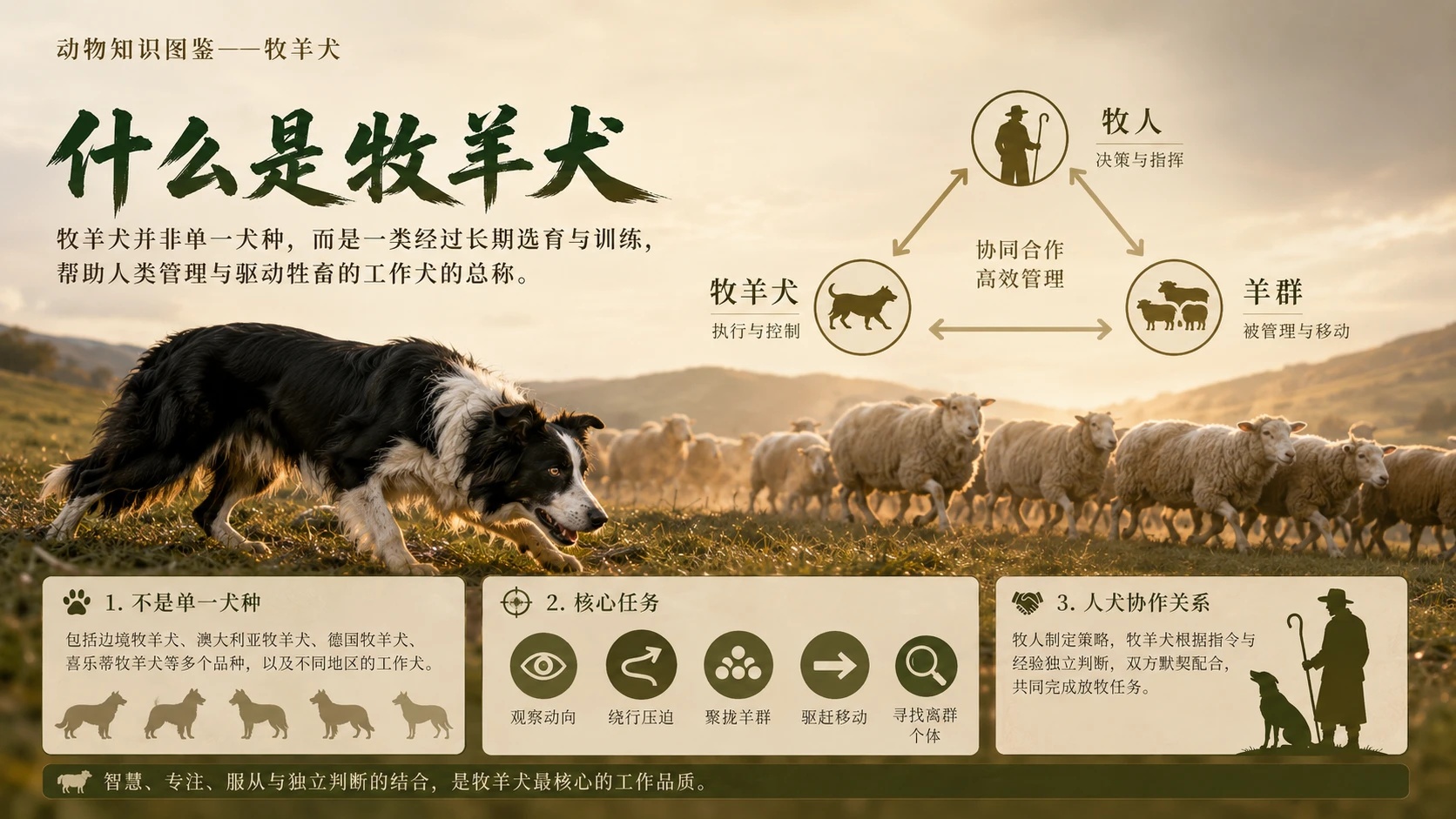 万物知识图鉴系列作品PPT——牧羊犬【4K】 - 预览图1