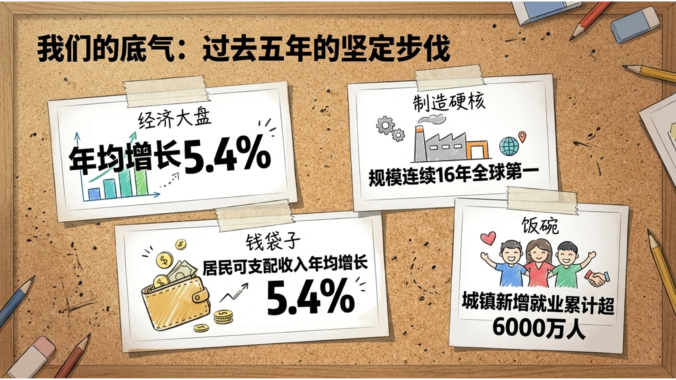 手绘速写手账涂鸦风政府工作报告PPT - 预览图2