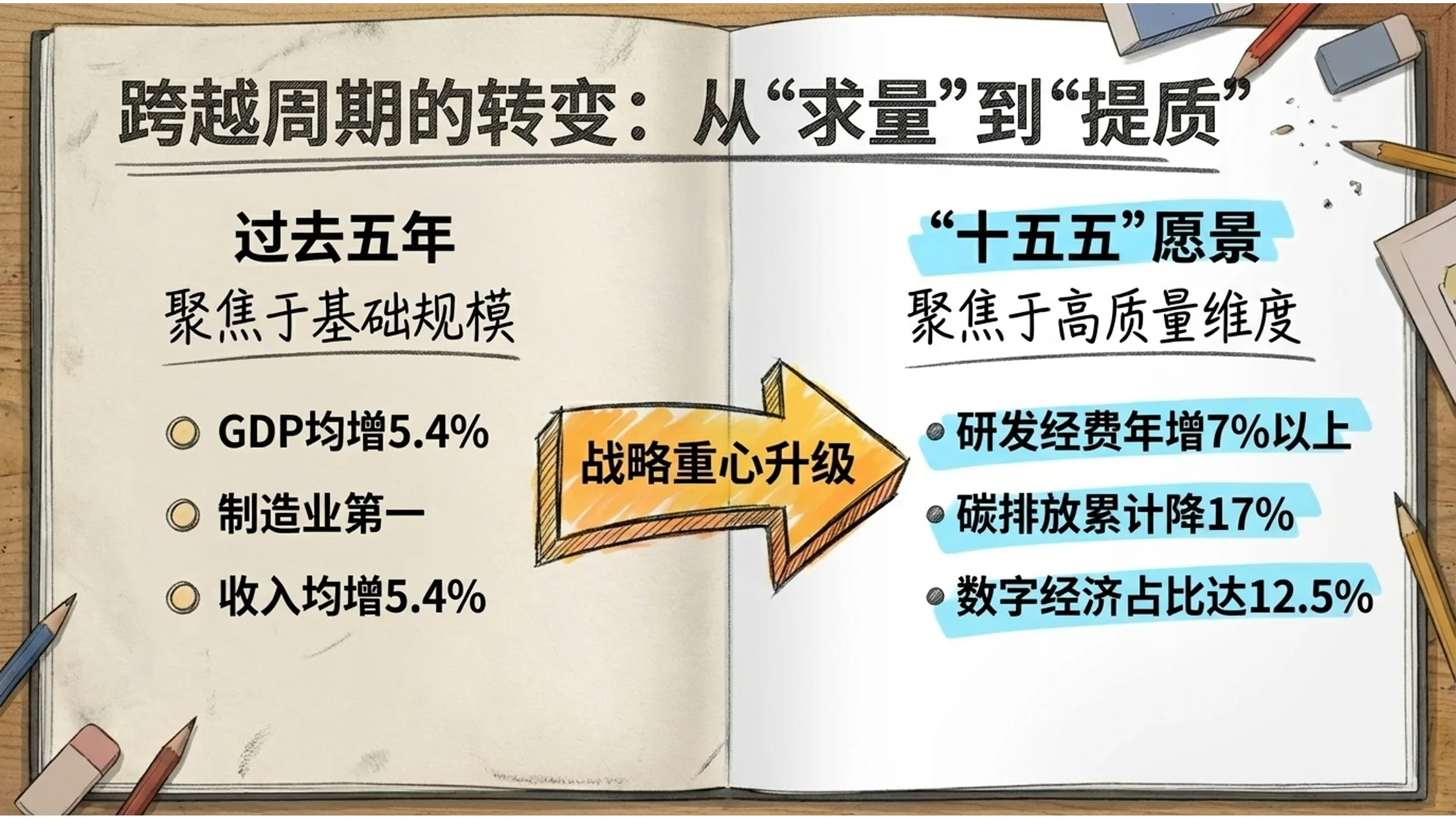 手绘速写手账涂鸦风政府工作报告PPT - 预览图4