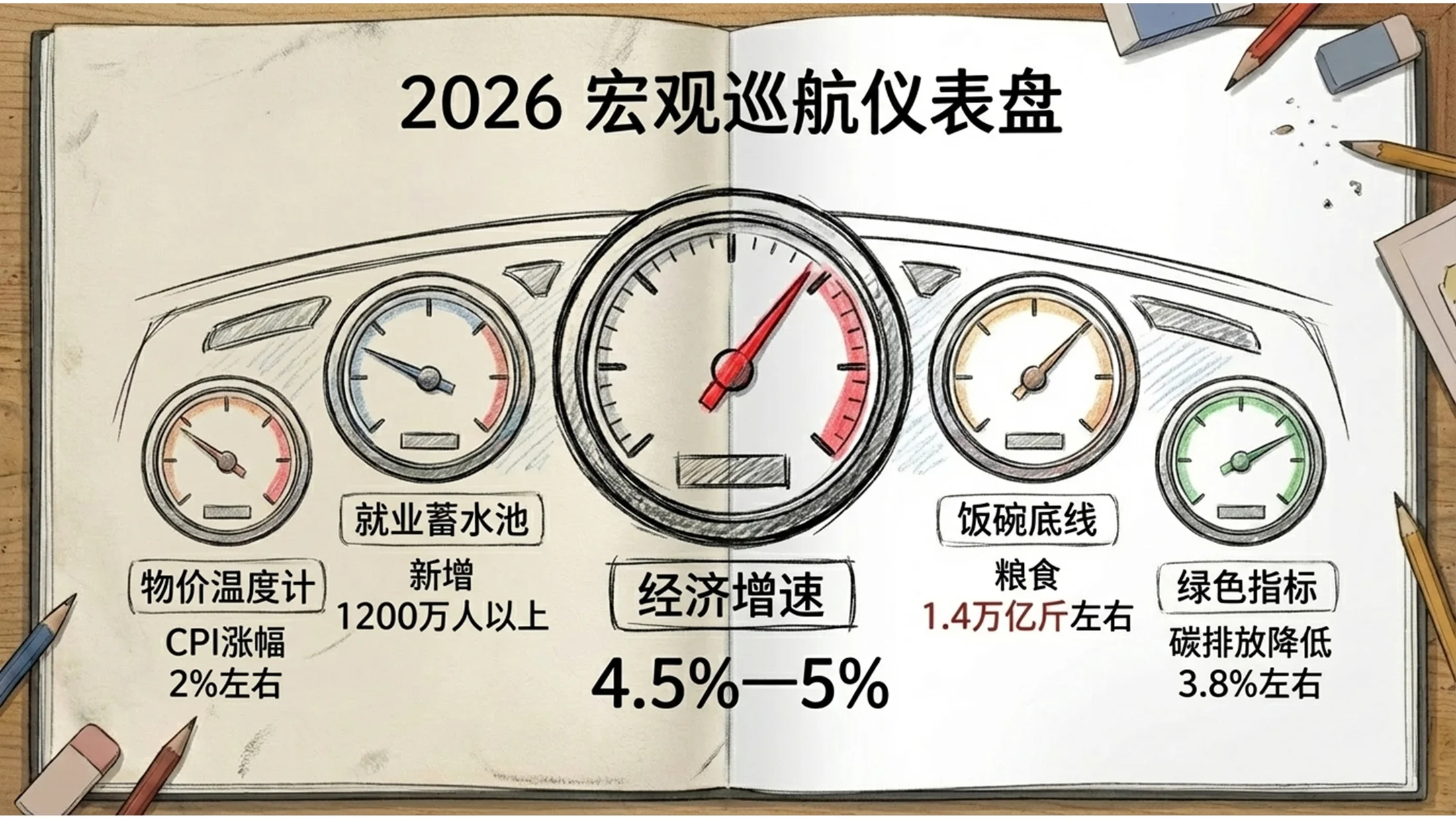 手绘速写手账涂鸦风政府工作报告PPT - 预览图6