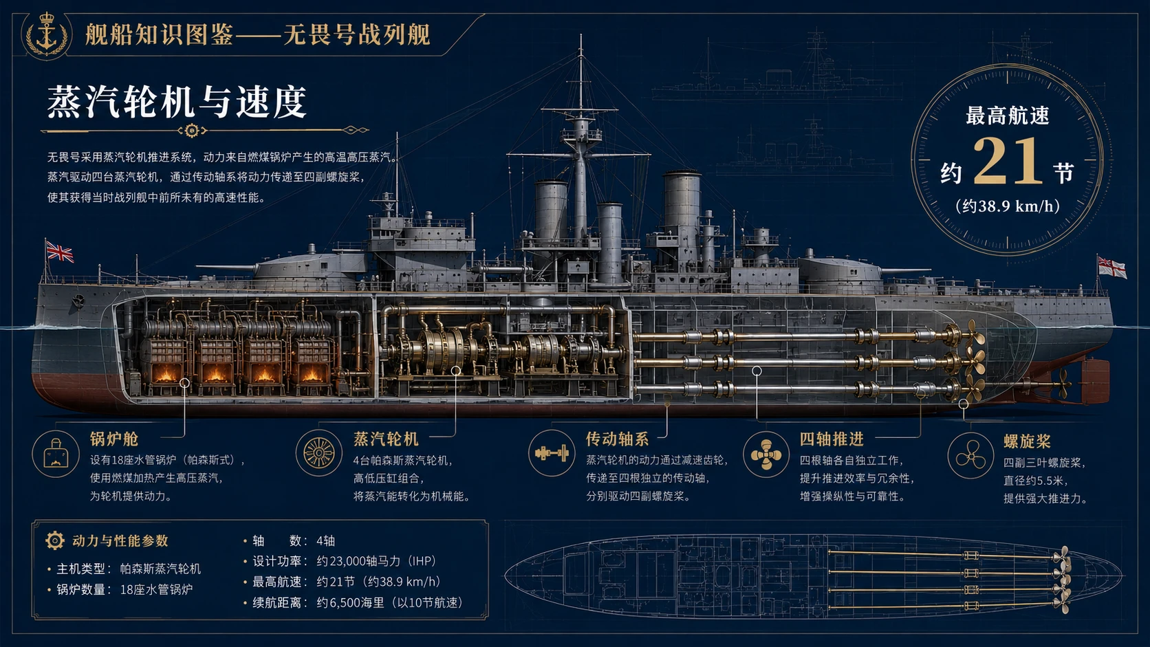 万物知识图鉴系列作品PPT——无畏号战列舰【4K】 - 预览图4