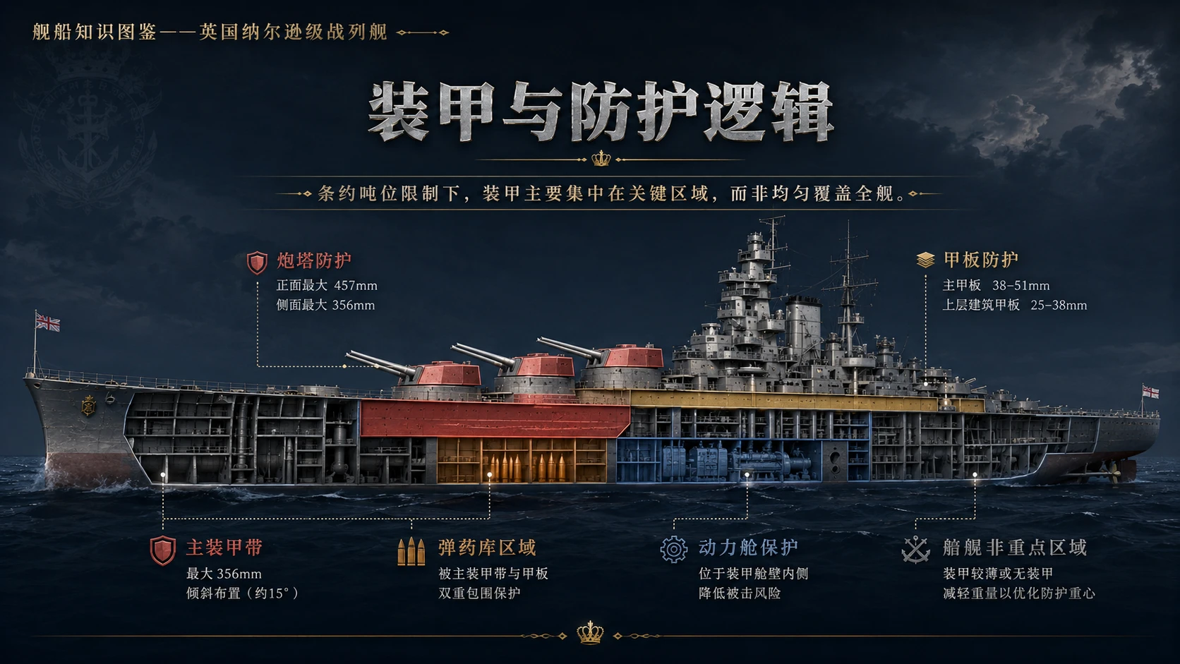 万物知识图鉴系列作品PPT——英国纳尔逊级战列舰【4K】 - 预览图5