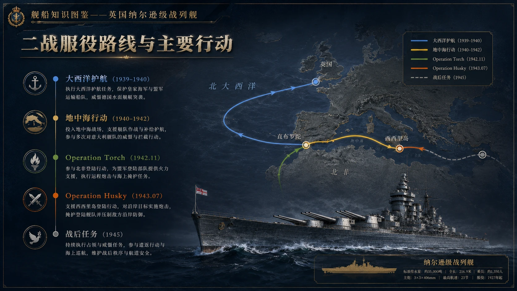 万物知识图鉴系列作品PPT——英国纳尔逊级战列舰【4K】 - 预览图6