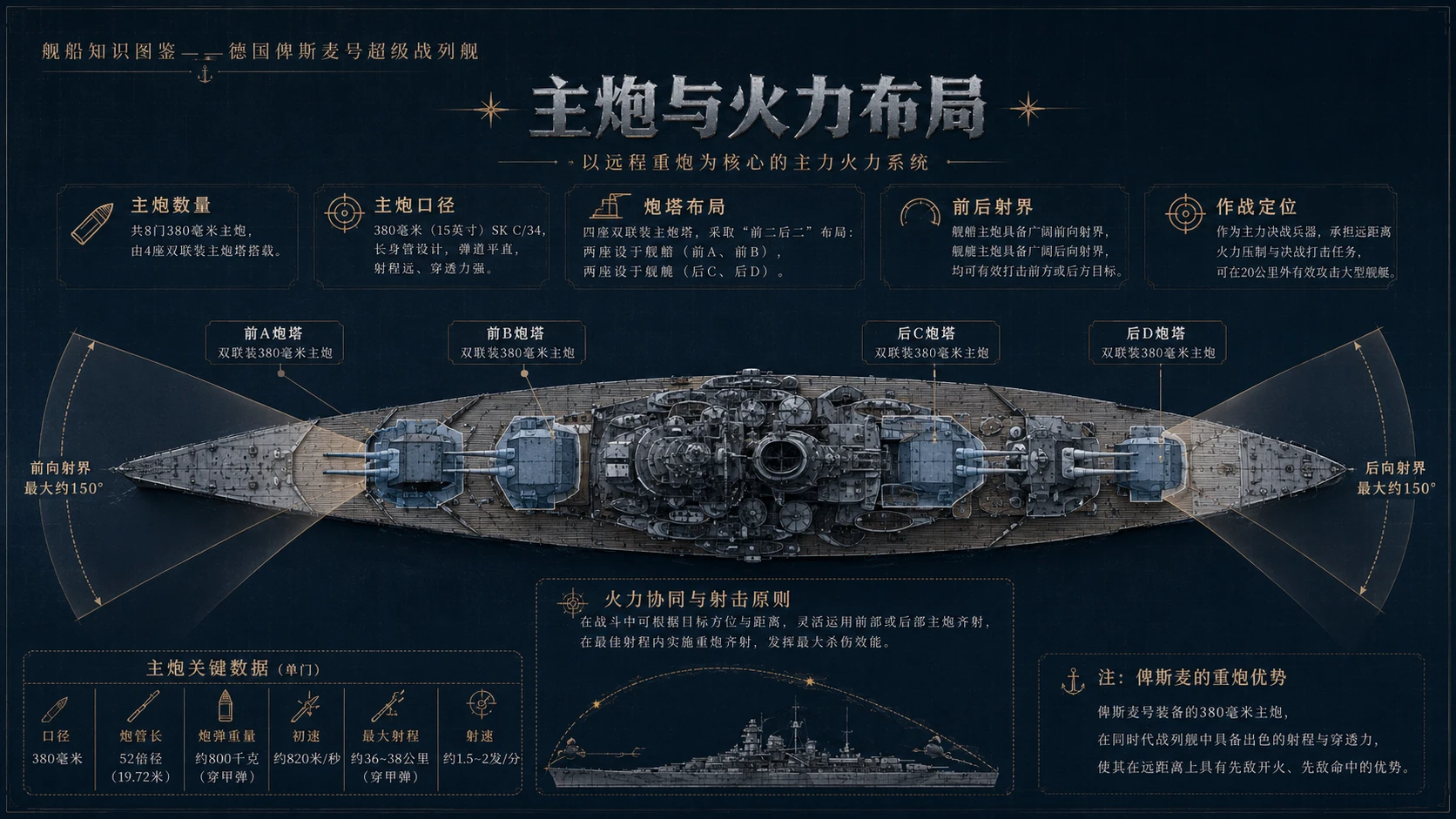 万物知识图鉴系列作品PPT——德国俾斯麦号超级战列舰【4K】 - 预览图3