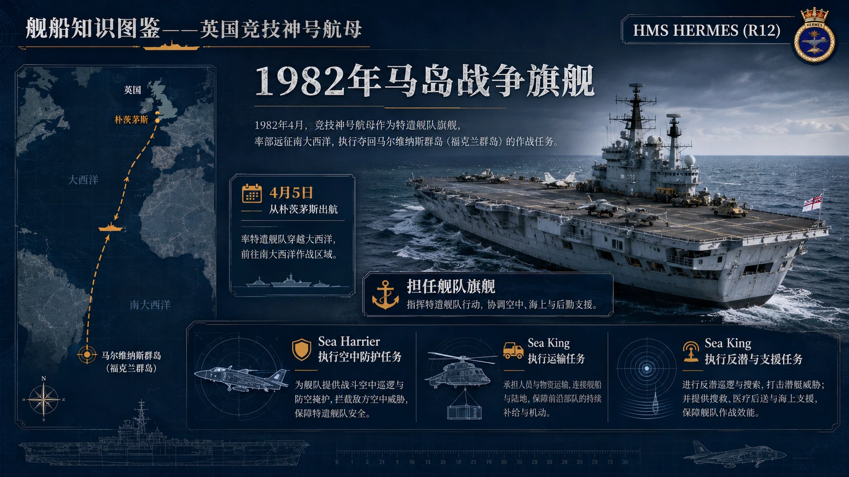 万物知识图鉴系列作品PPT——英国竞技神号航母【4K】 - 预览图5