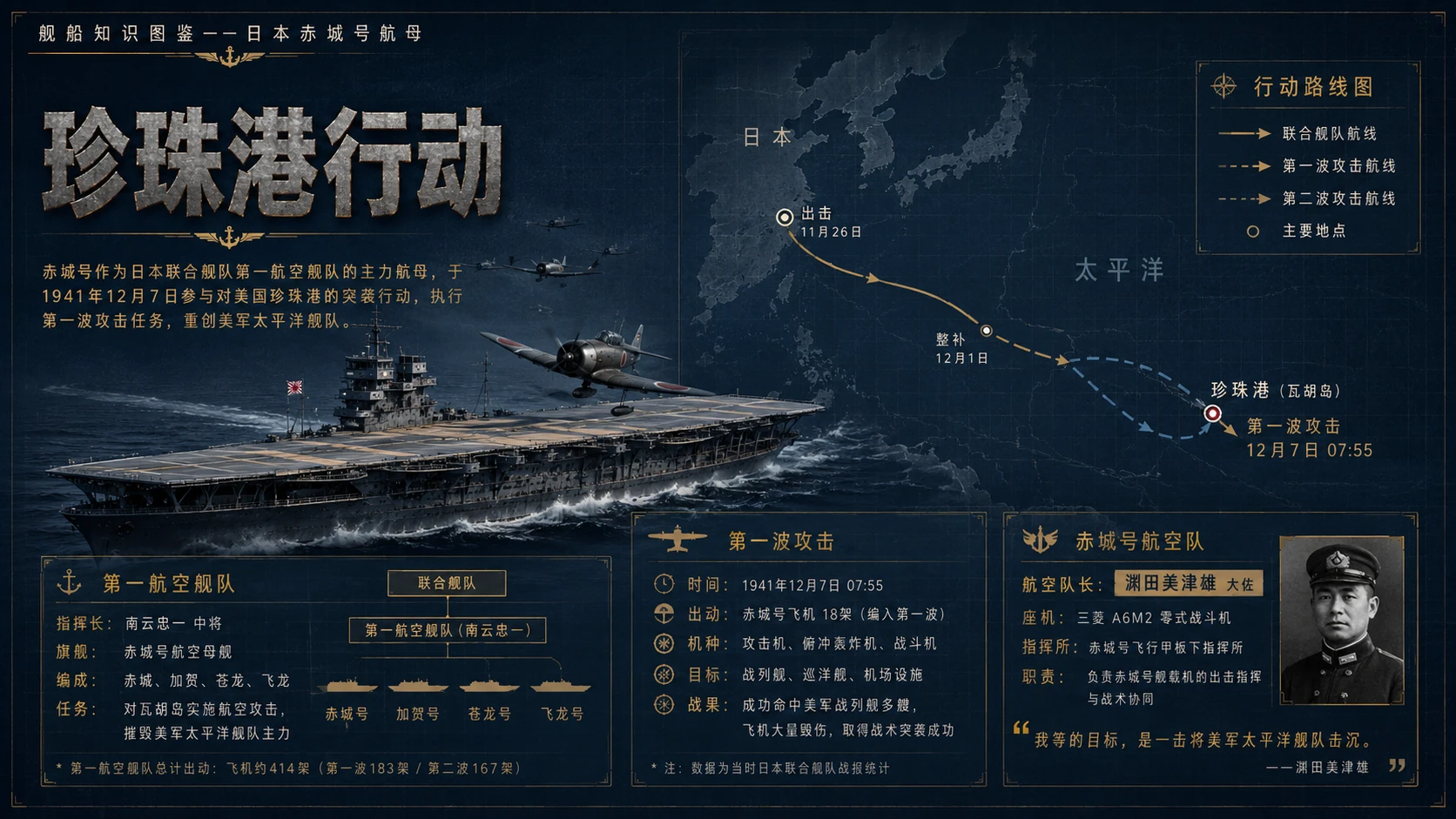 万物知识图鉴系列作品PPT——日本赤城号航母【4K】 - 预览图6
