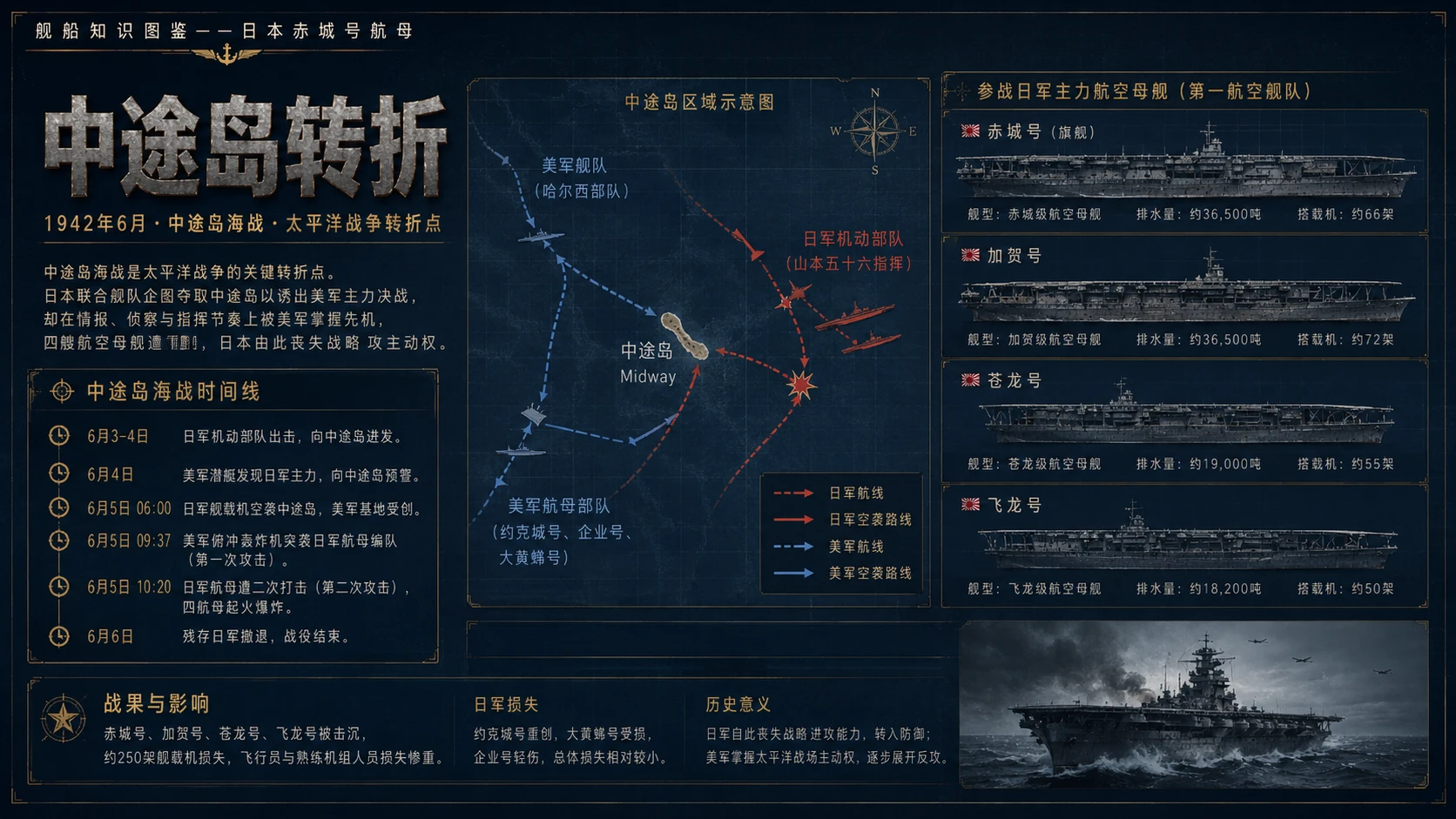 万物知识图鉴系列作品PPT——日本赤城号航母【4K】 - 预览图7